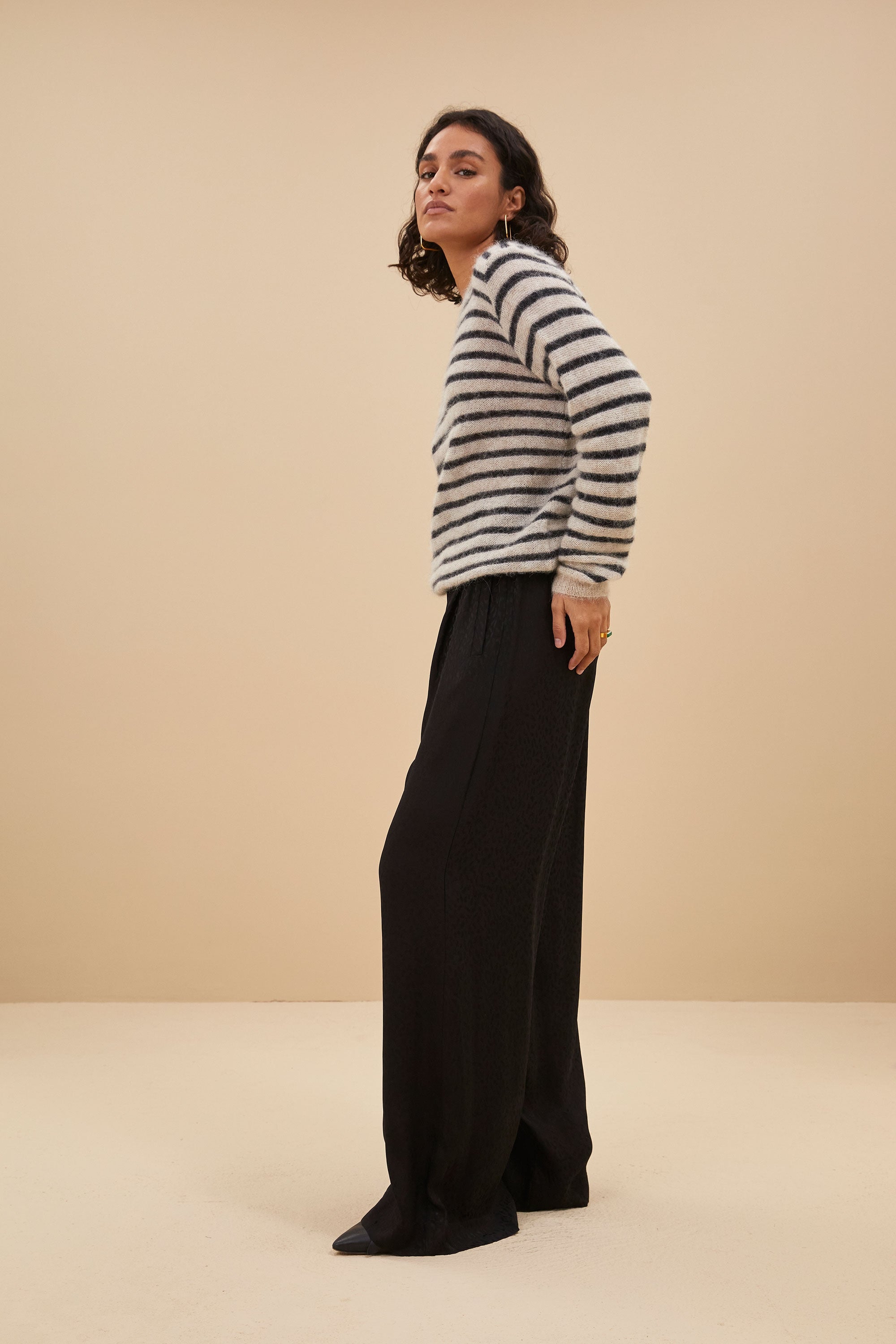 gwen thin stripe pullover | sand