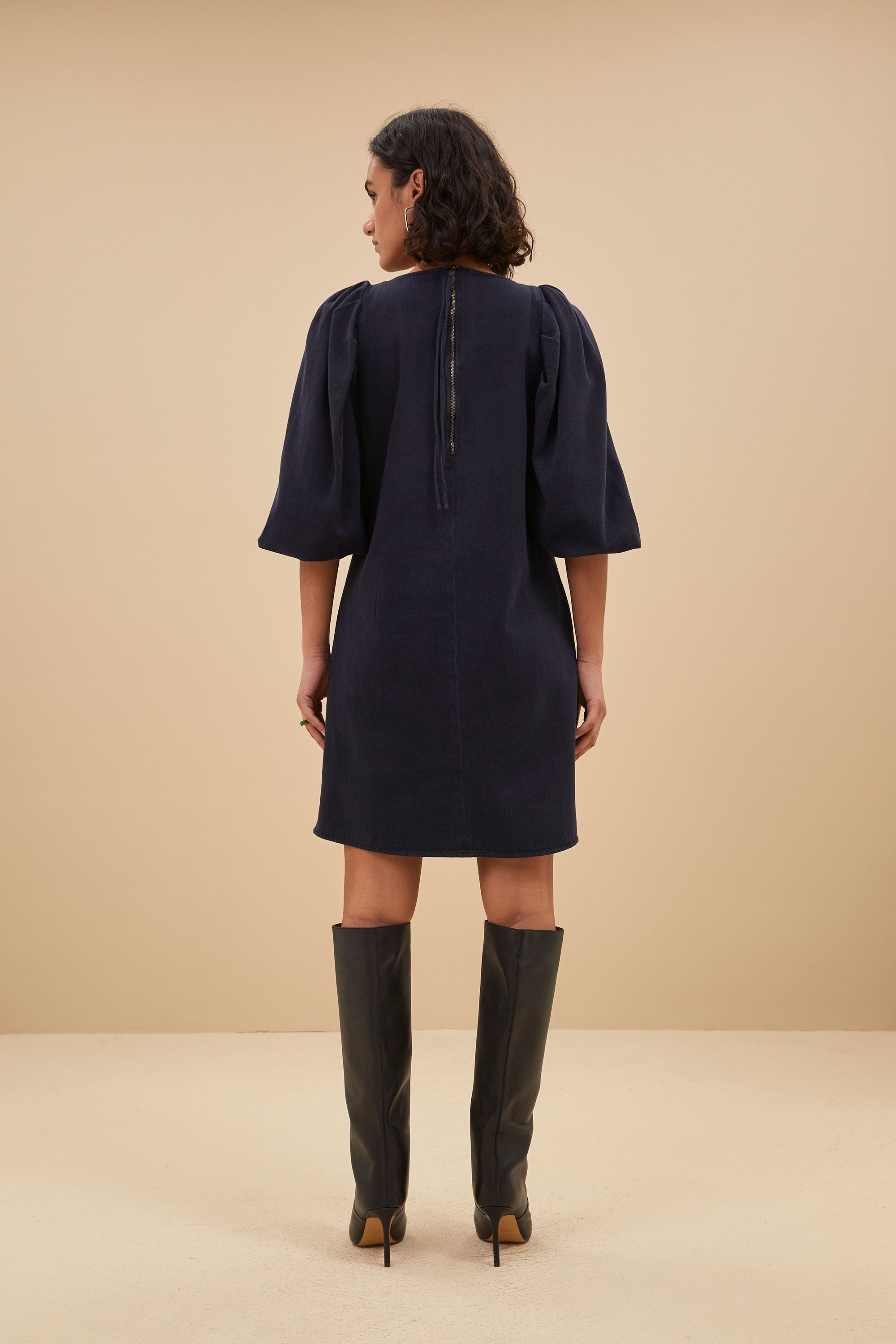 zasu twill dress | graphite