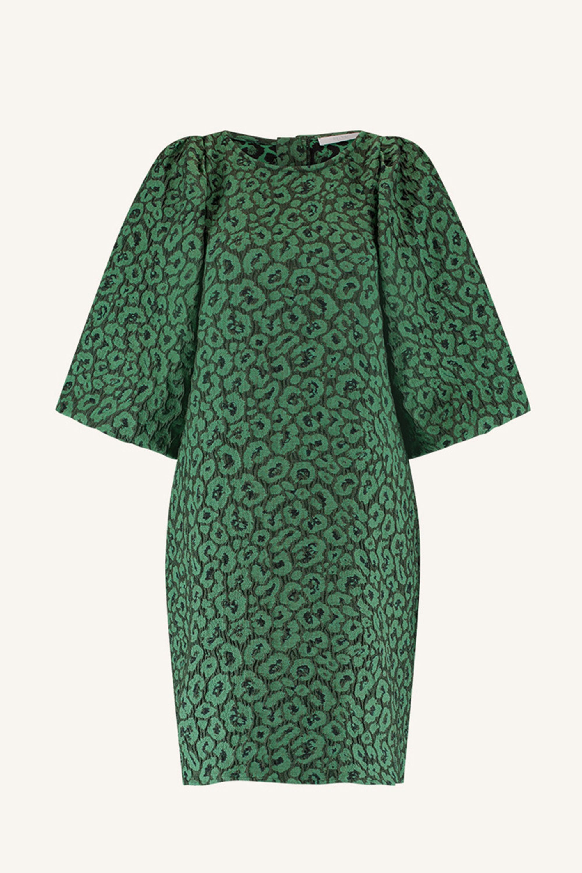 vestido zasu leo ​​| estampado pantera verde