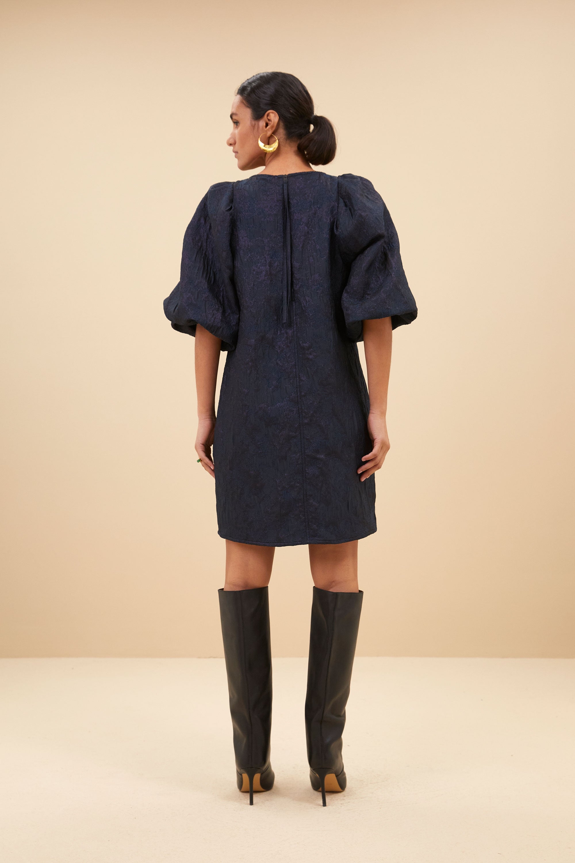 zasu jacquard dress | midnight