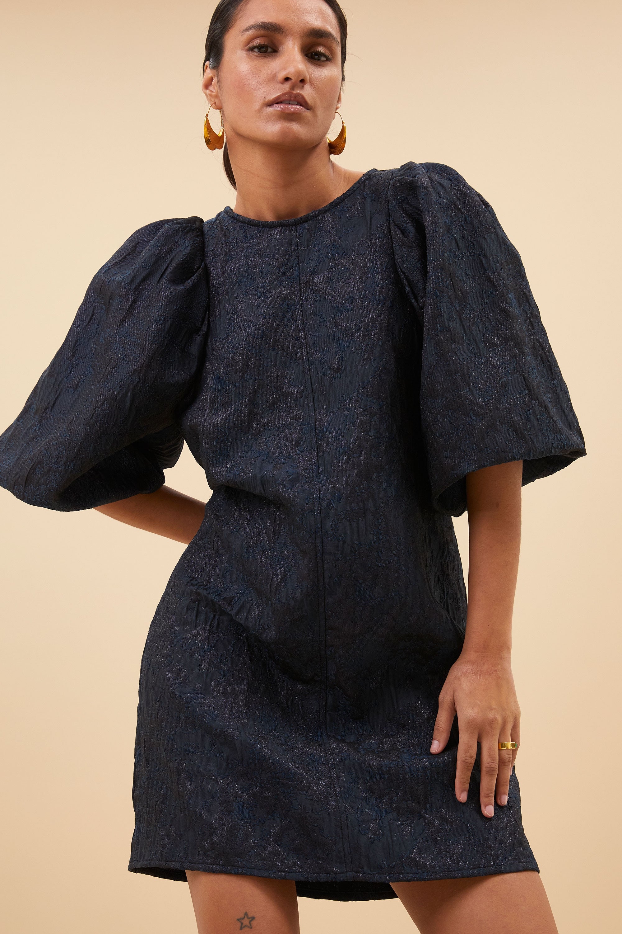 zasu jacquard dress | midnight