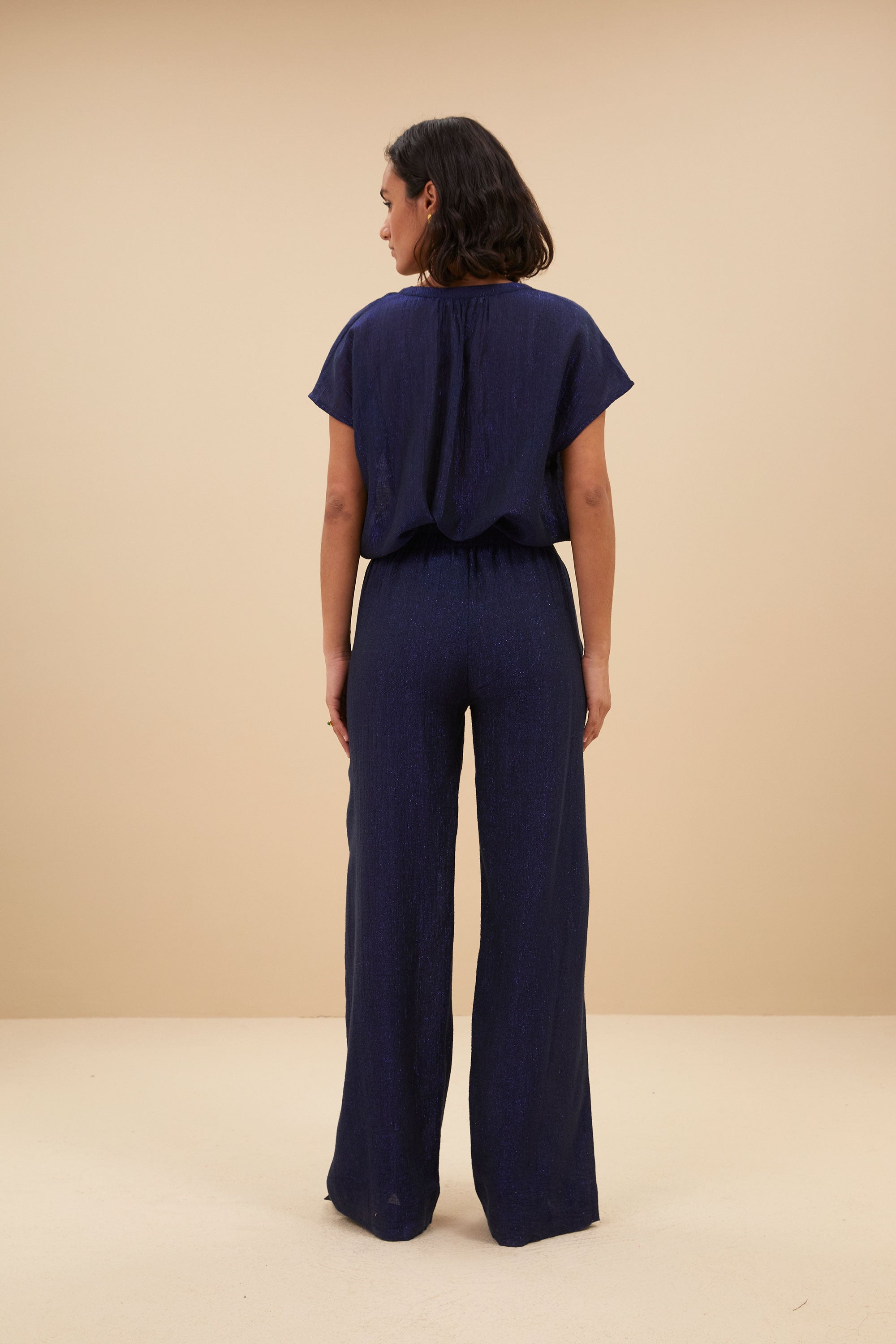 amie lurex pants | midnight