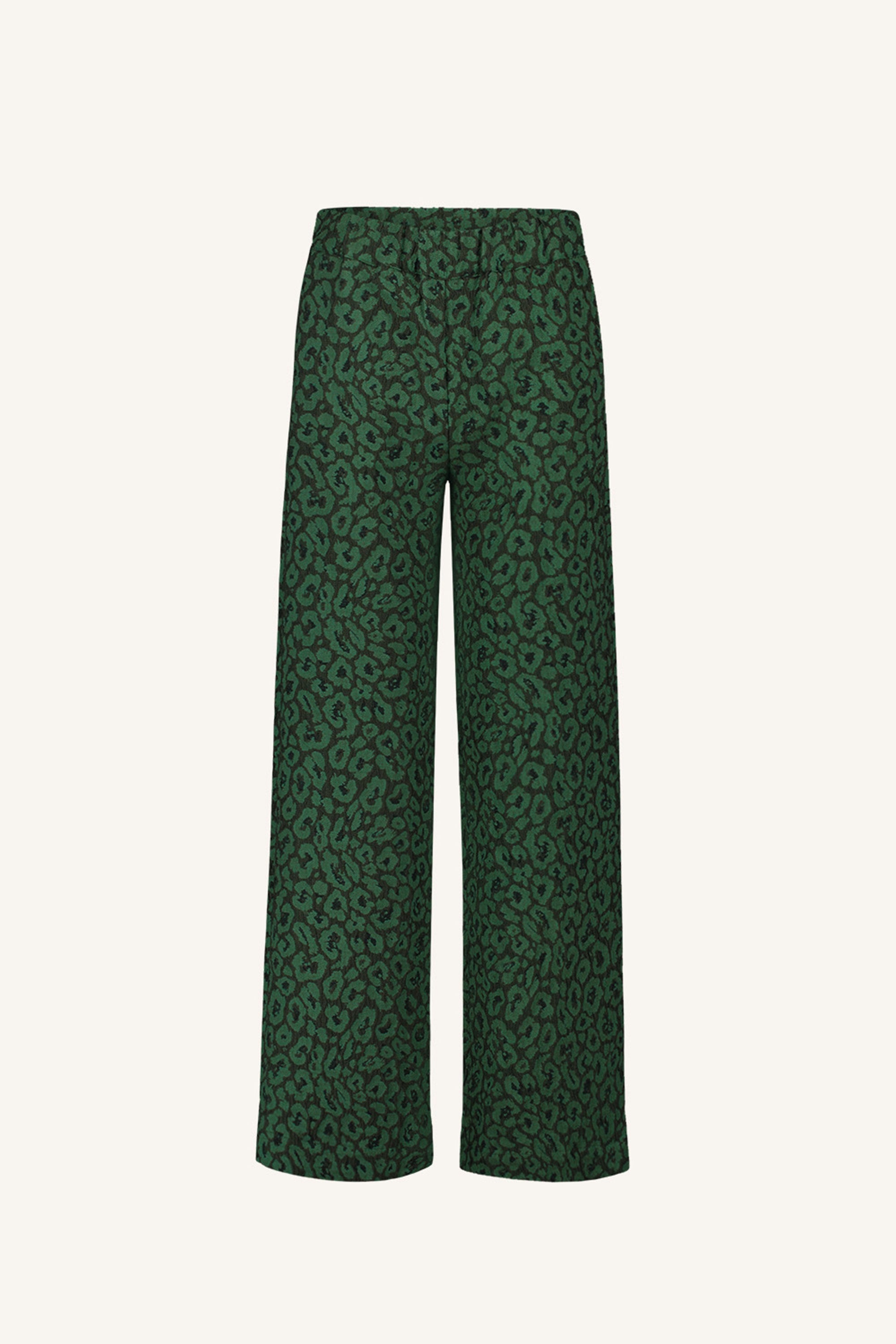 neal leo pants | green panter print