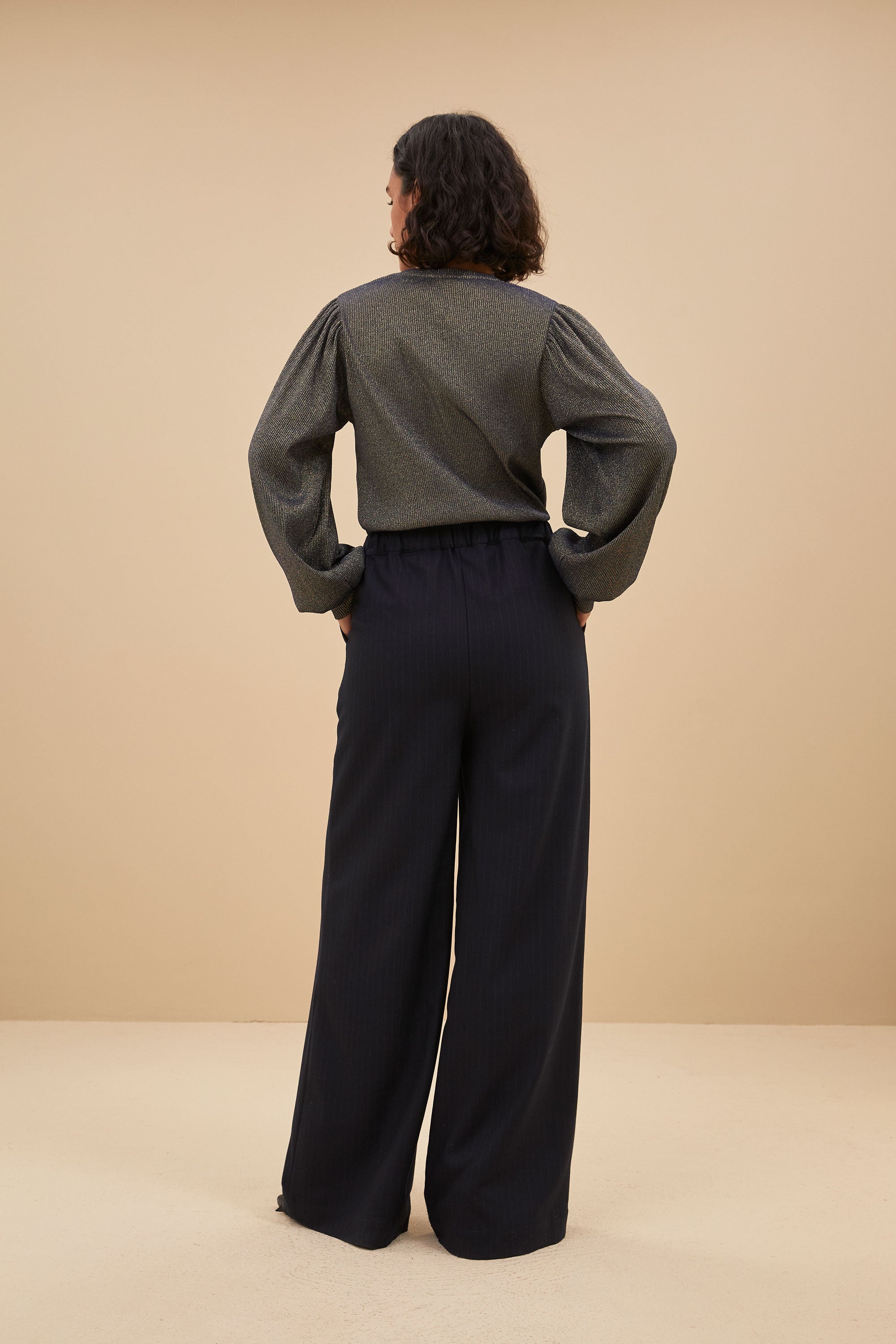 neal pinstripe pants | midnight