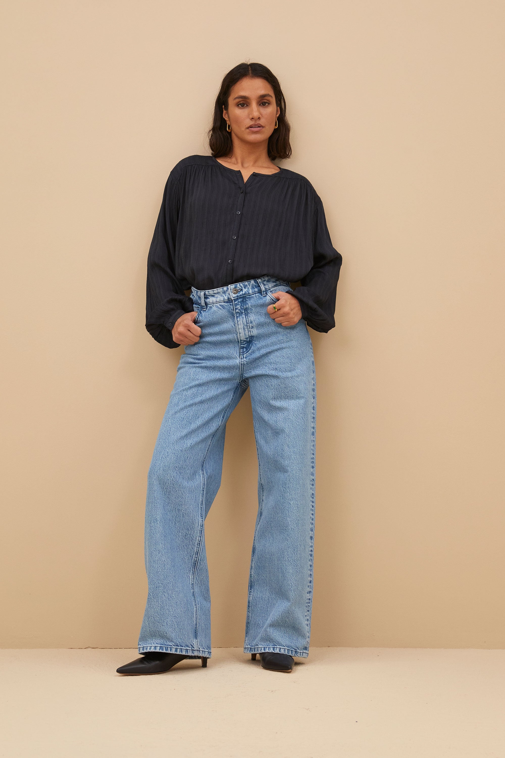 lina non stretch pants | light denim