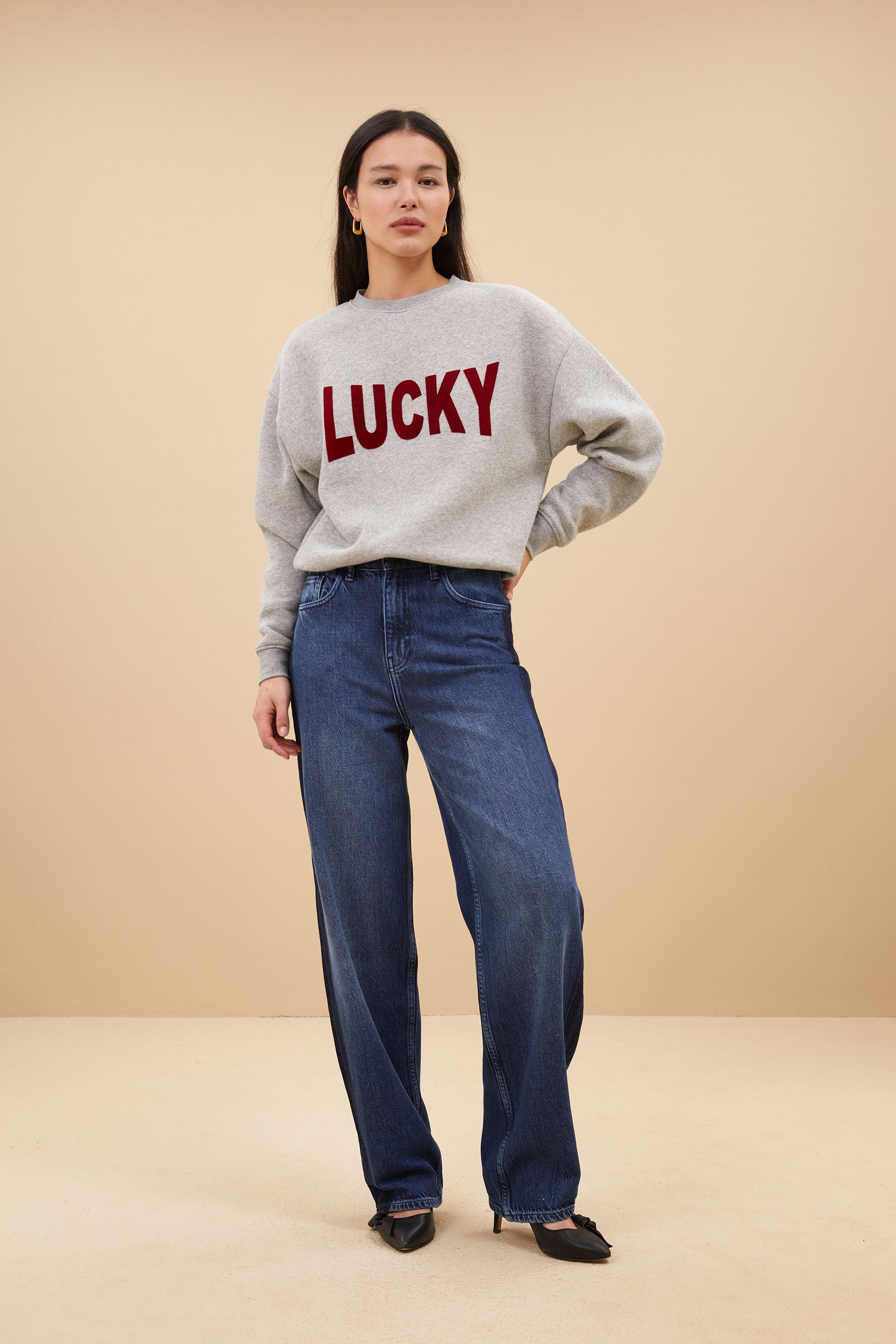 bas lucky sweater | grey melee