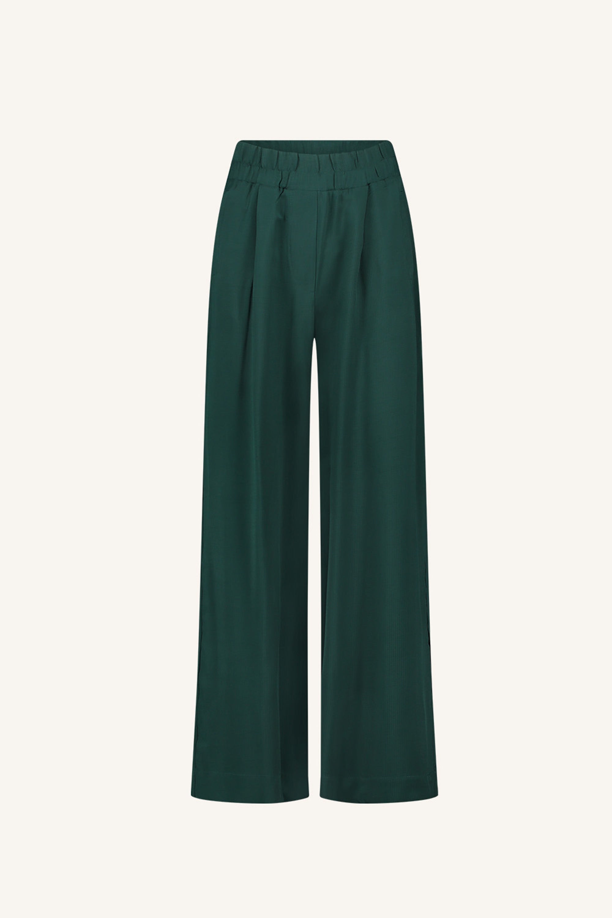 benji satin stripe pants | dark pine