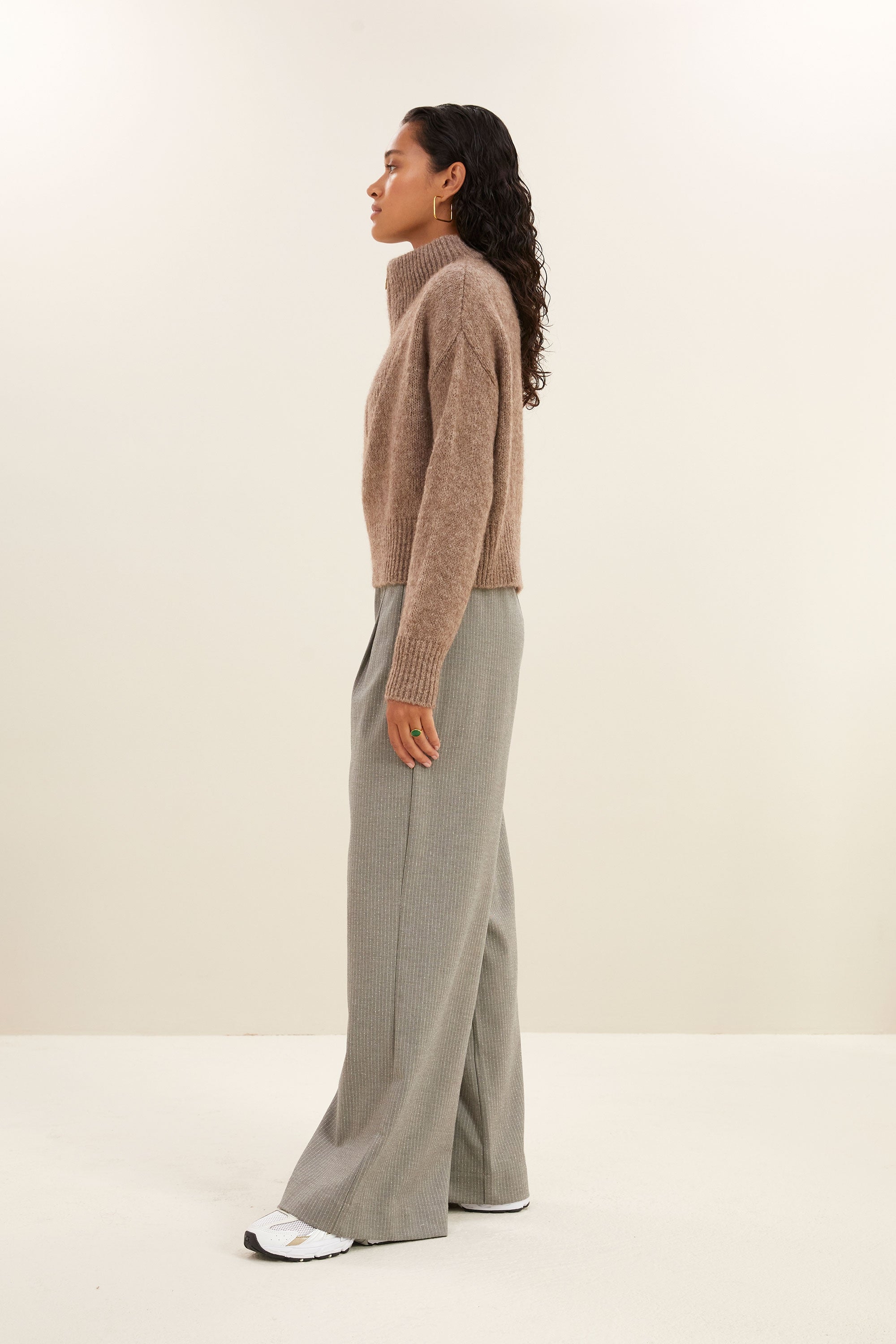 boxy beau pullover | biscuit