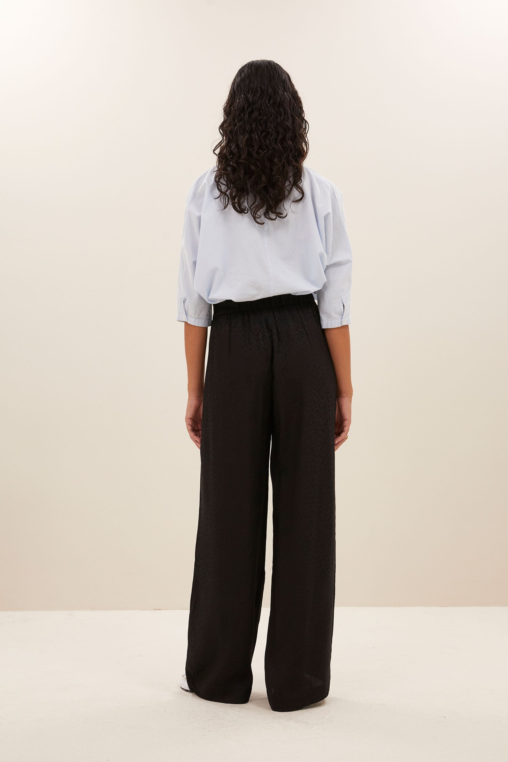 benji jacquard pants | black