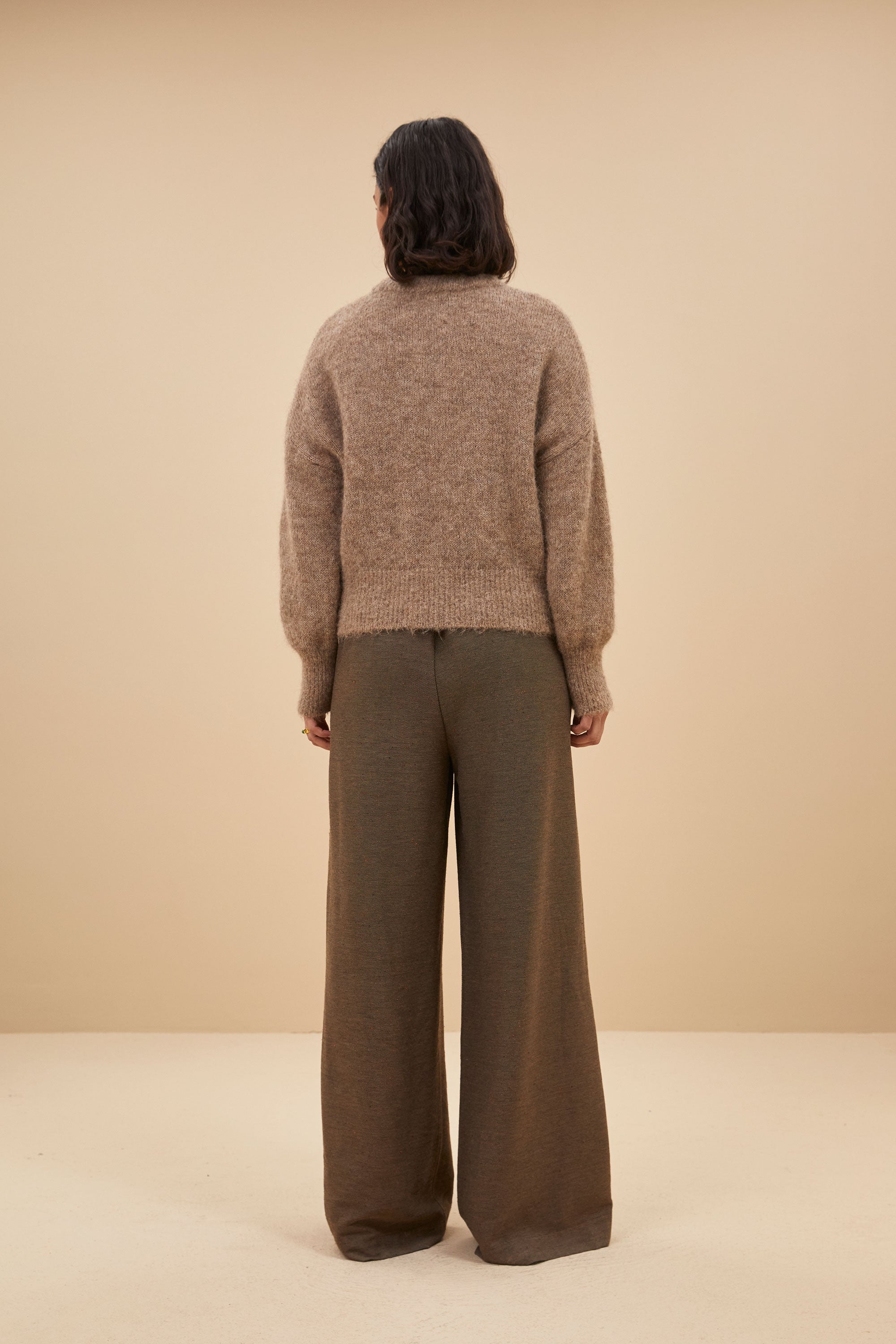 benji tweed pants | latte