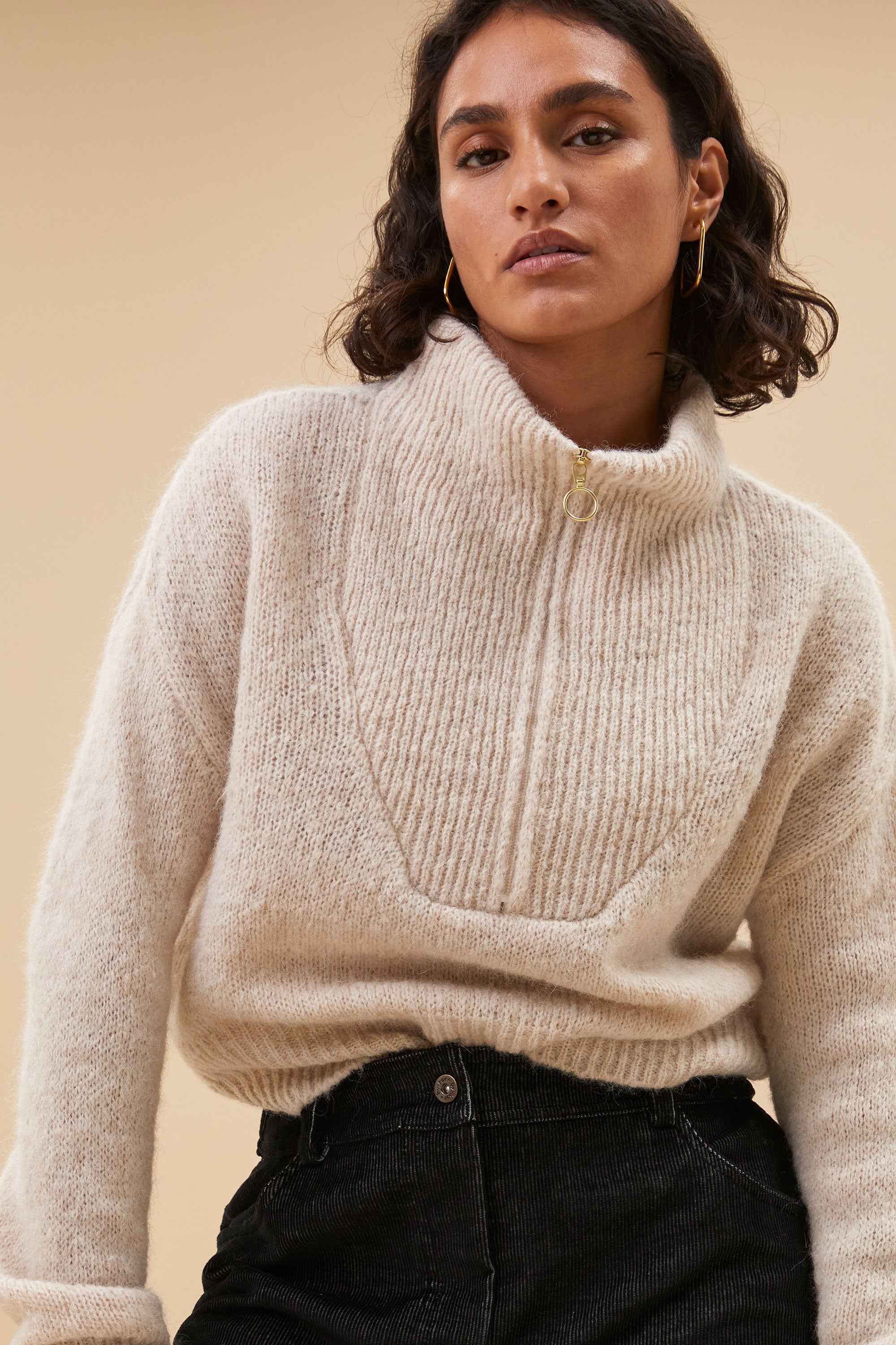 boxy beau pullover | chalk