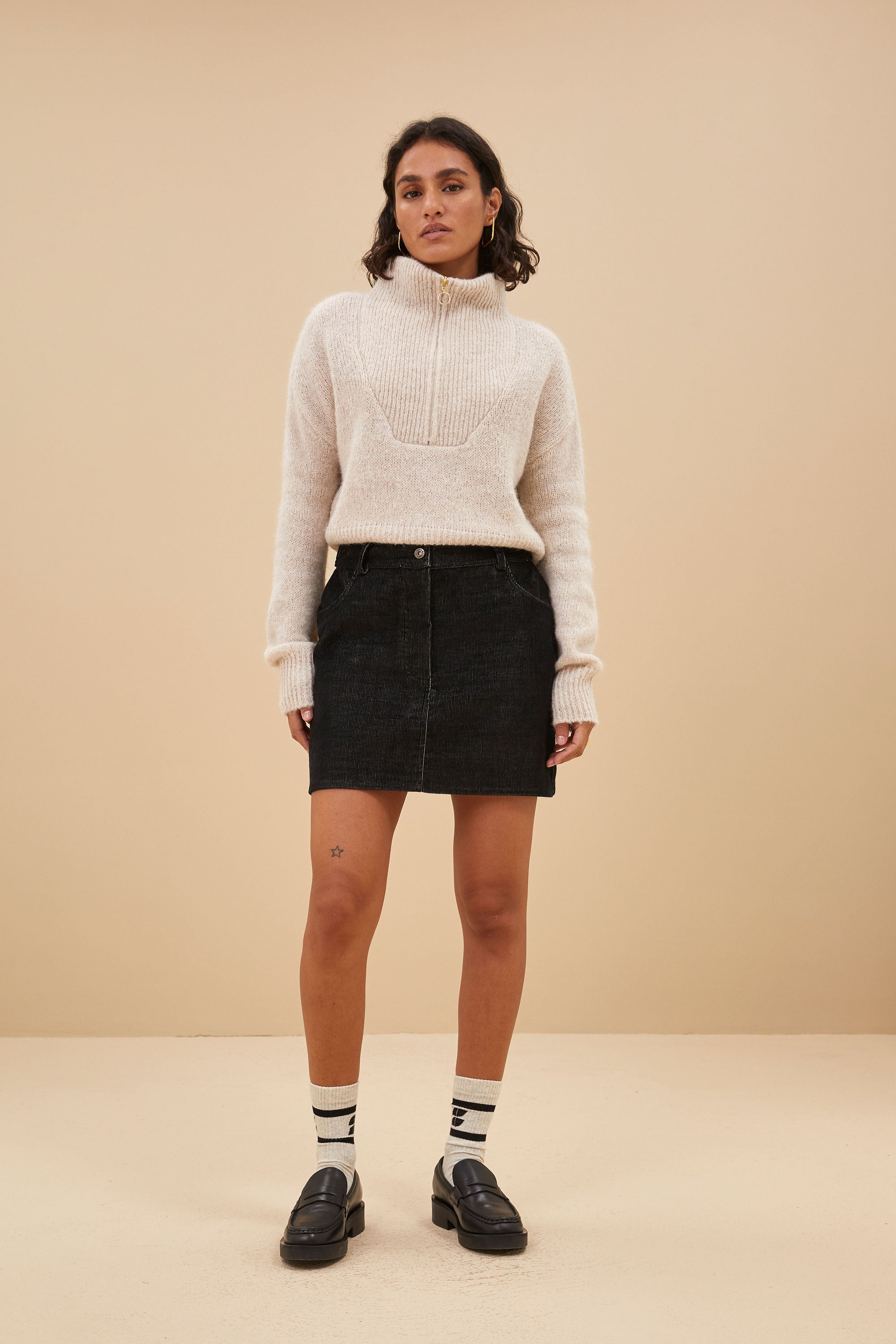 boxy beau pullover | chalk