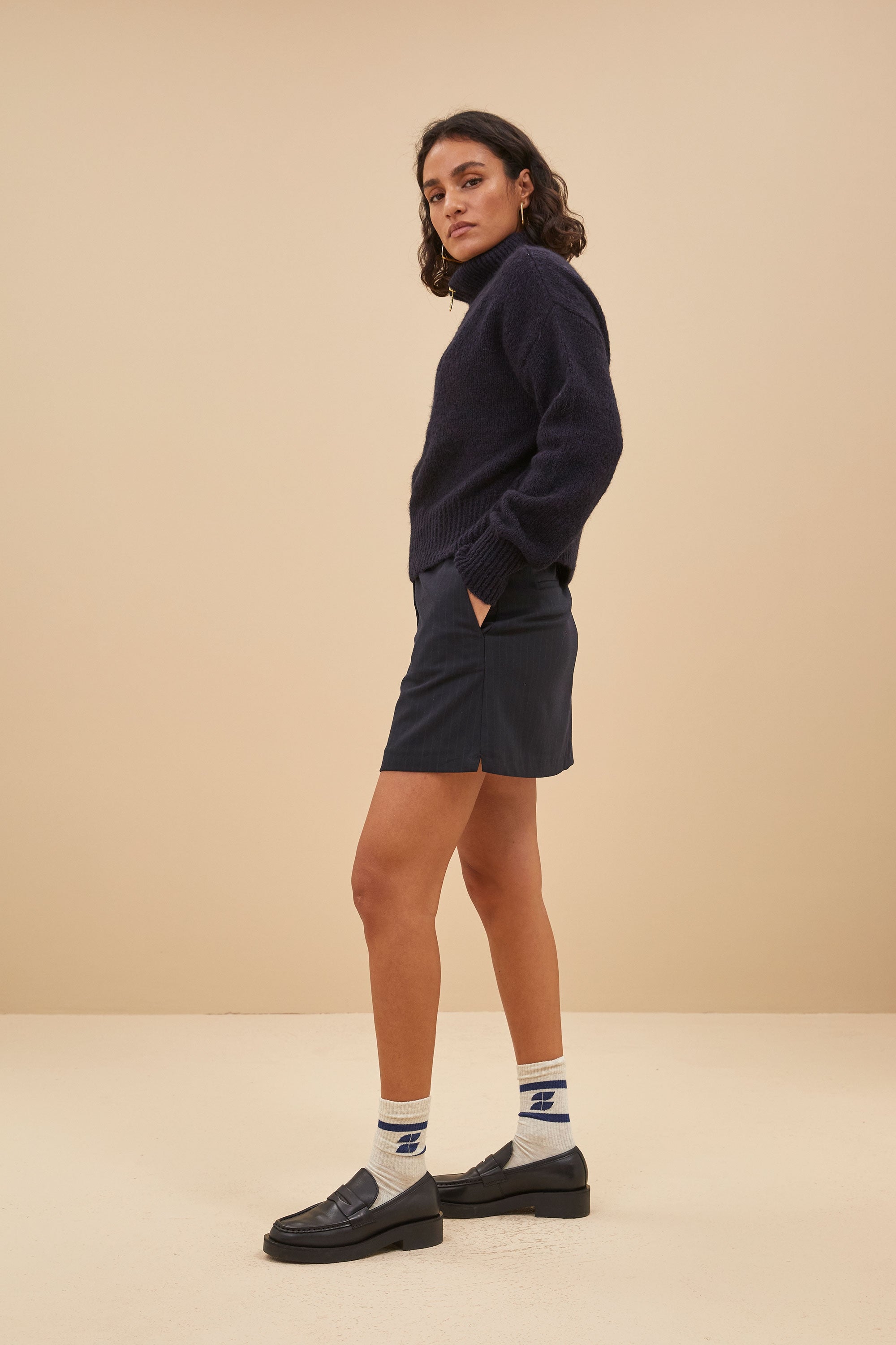 boxy beau pullover | midnight