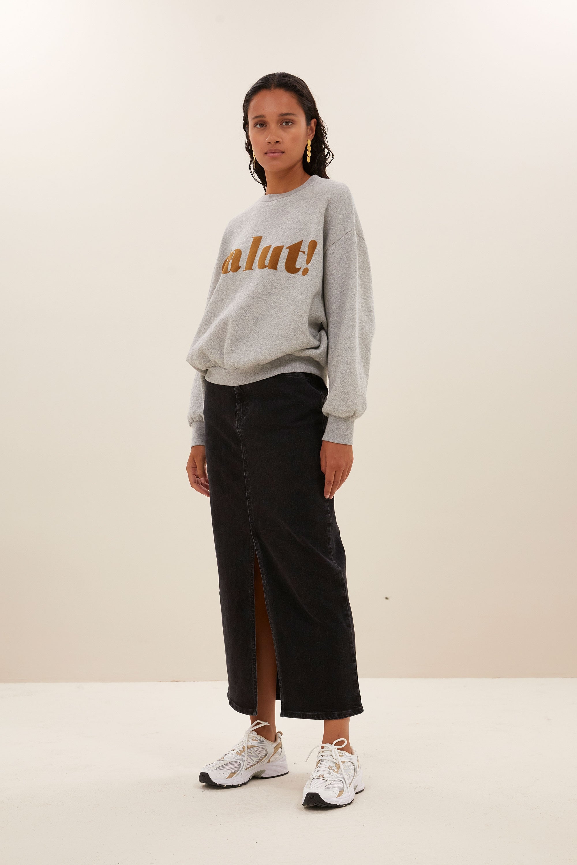 bibi salut sweater | grey melee