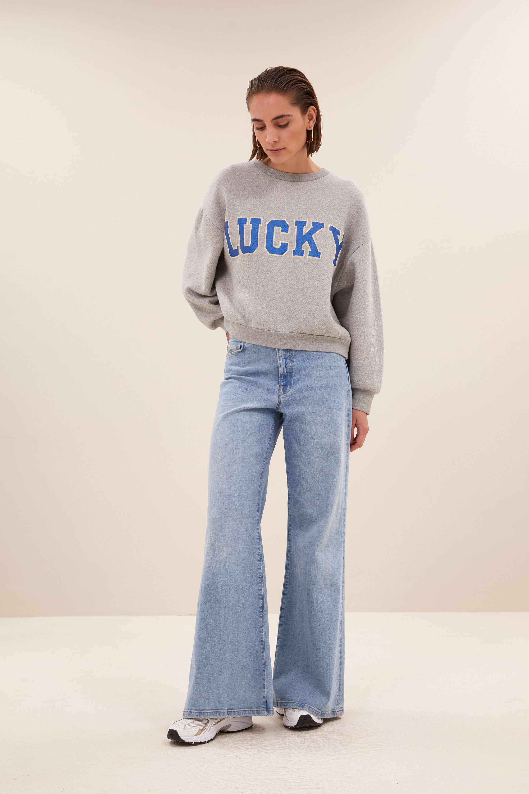 bibi lucky sparkle sweater | grey melee