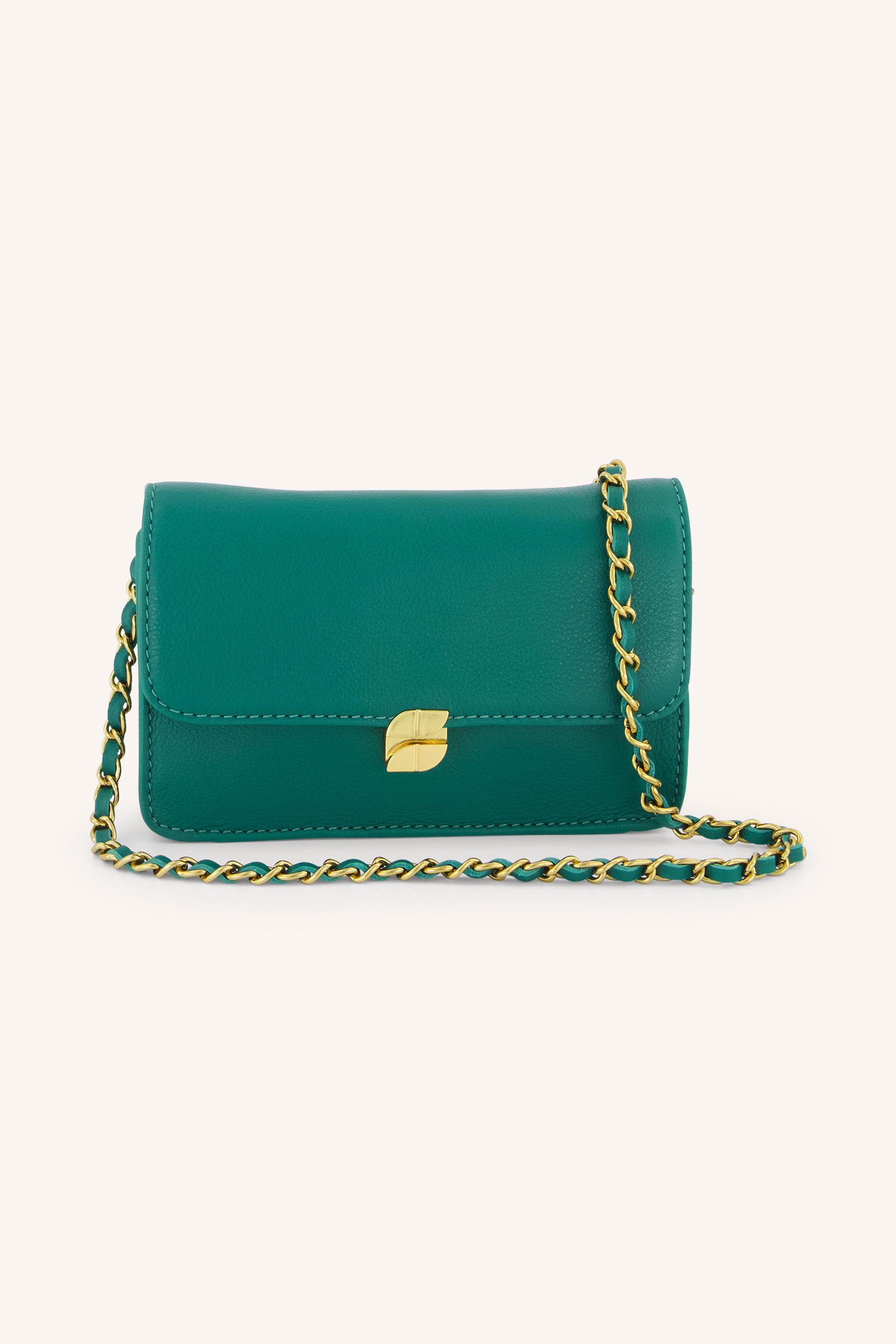 loua leather bag | peacock green