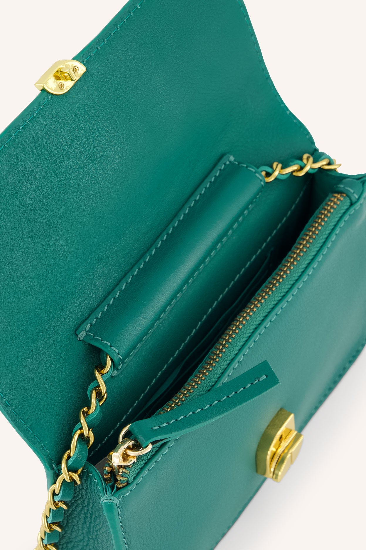 loua leather bag | peacock green