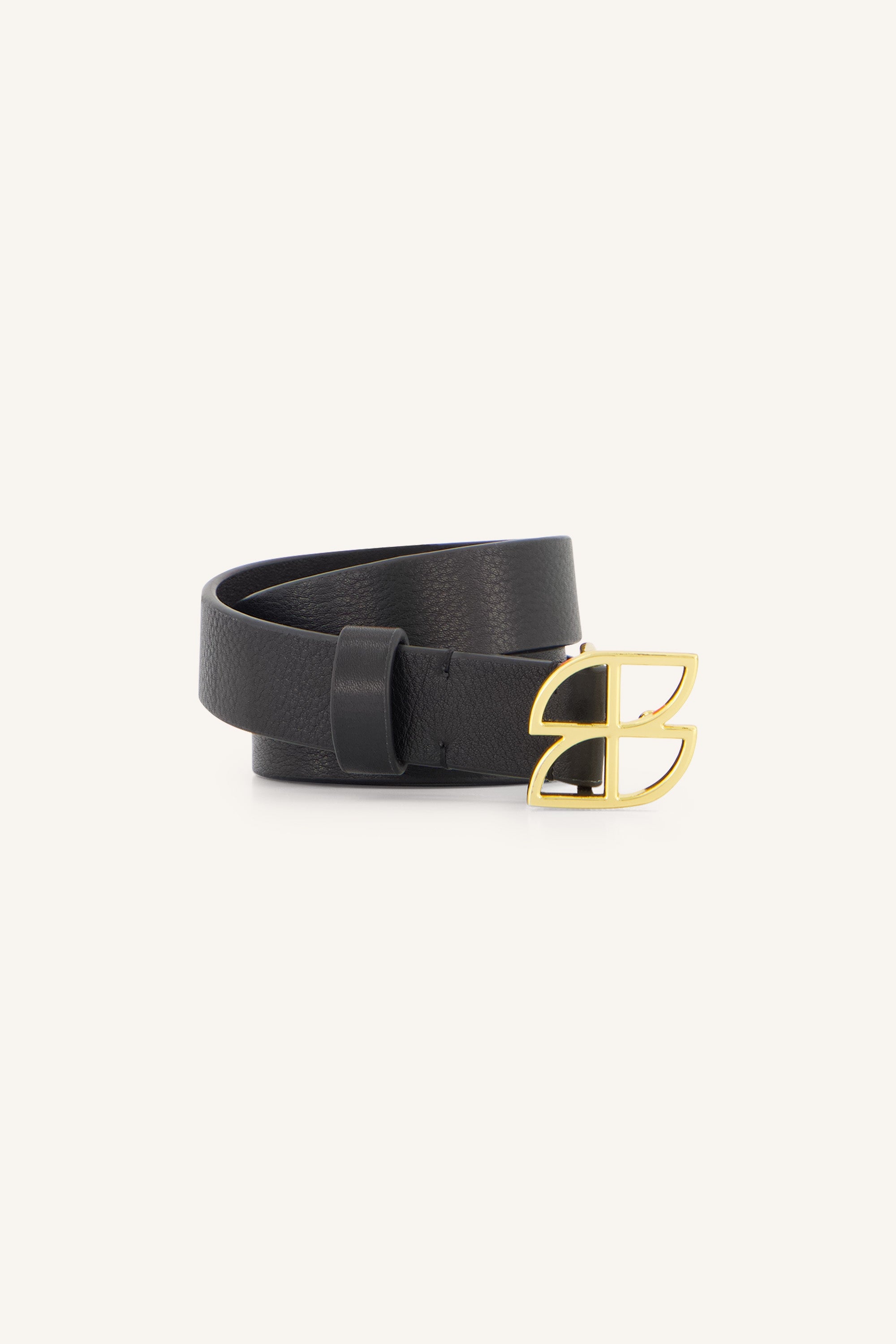 buckle logo belt | black