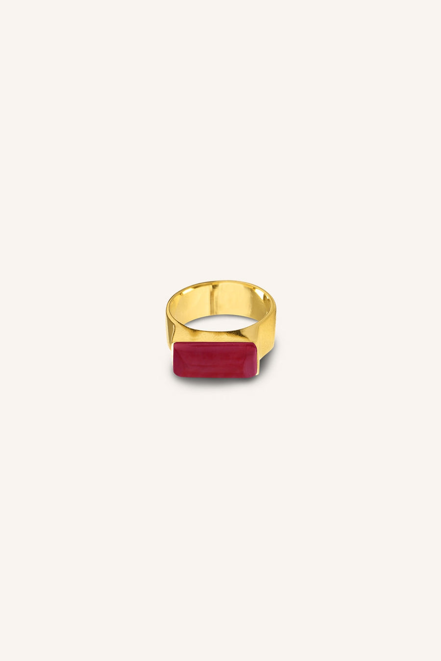 deva-ring-ruby-gold plated-all-time classic-by-bar-sfeerbeeld