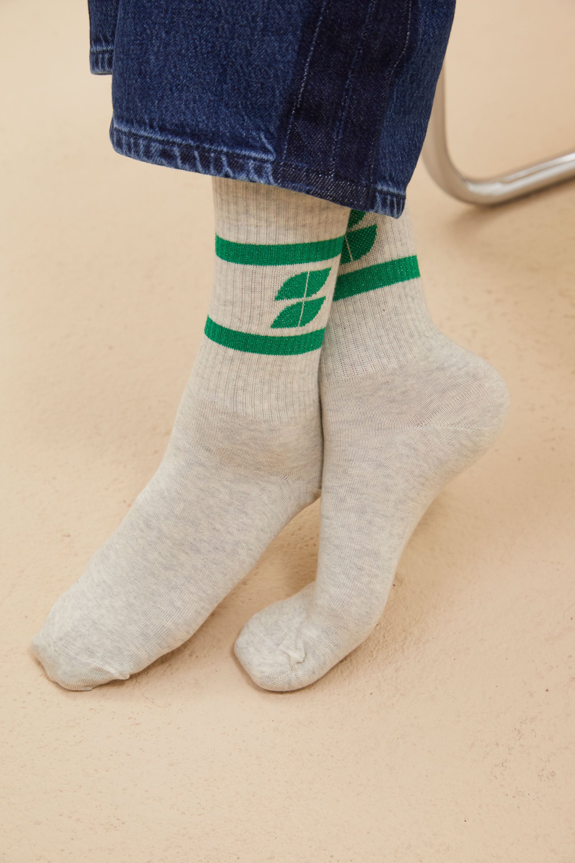 logo sparkle socks | evergreen