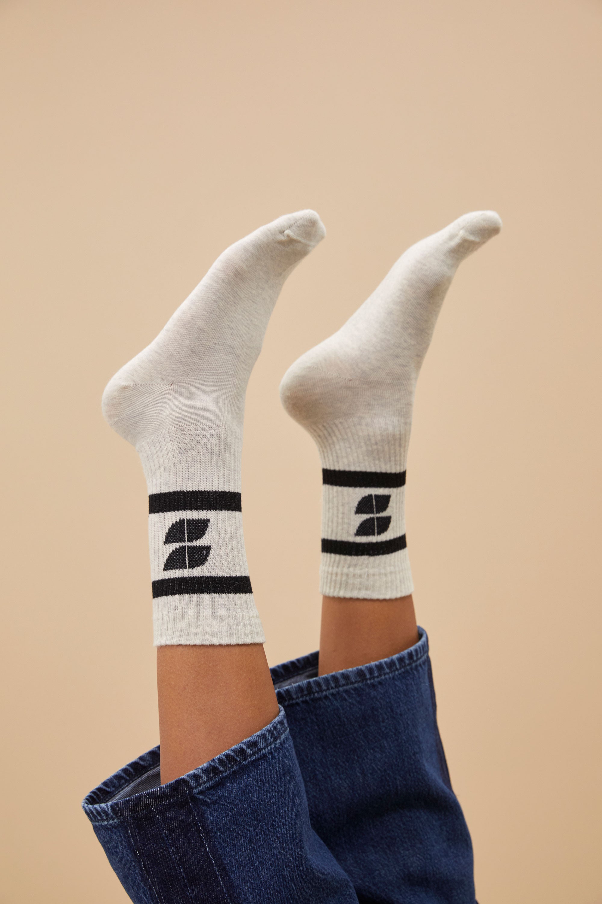 logo sparkle socks | black