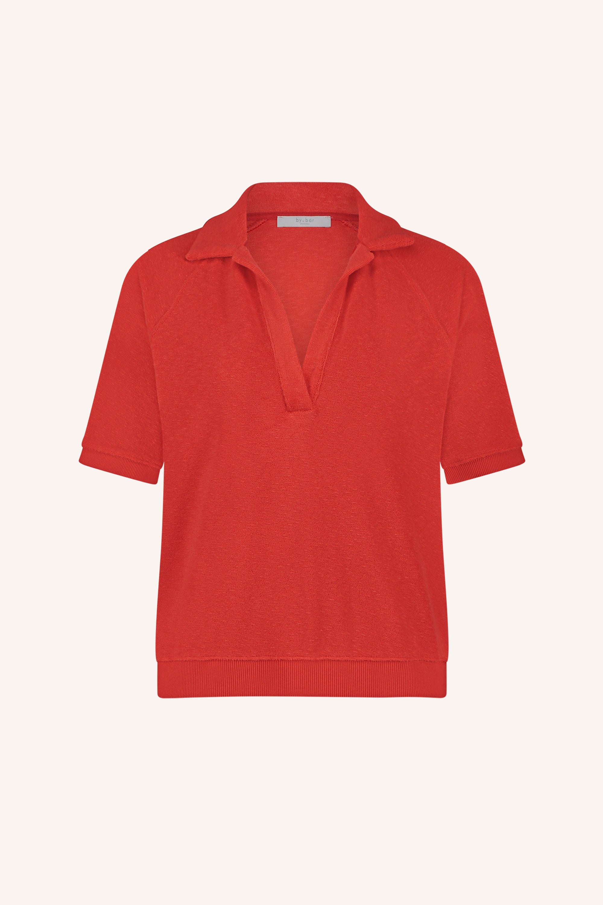 harper slub top | poppy red