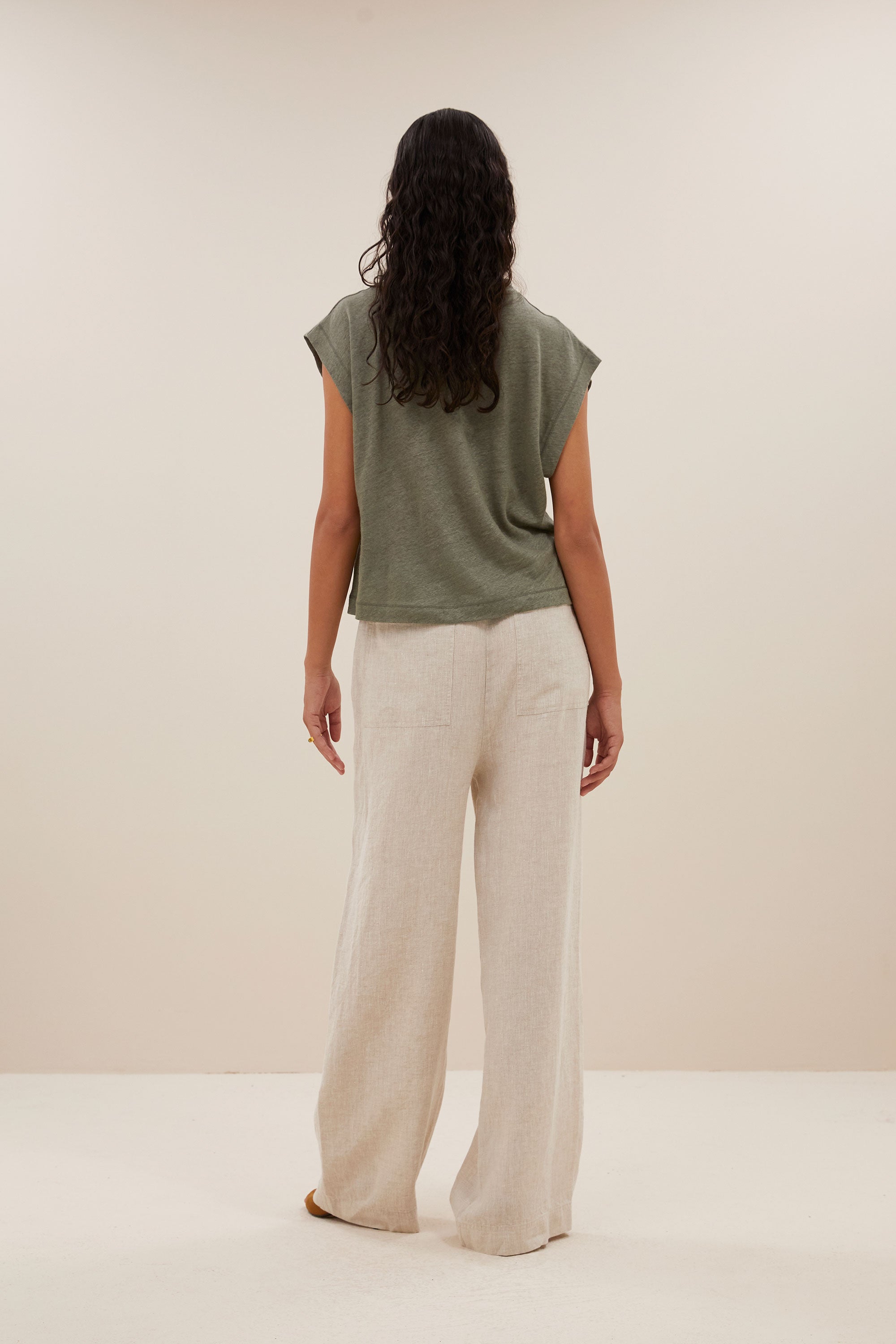 mason linen top | mulled basil