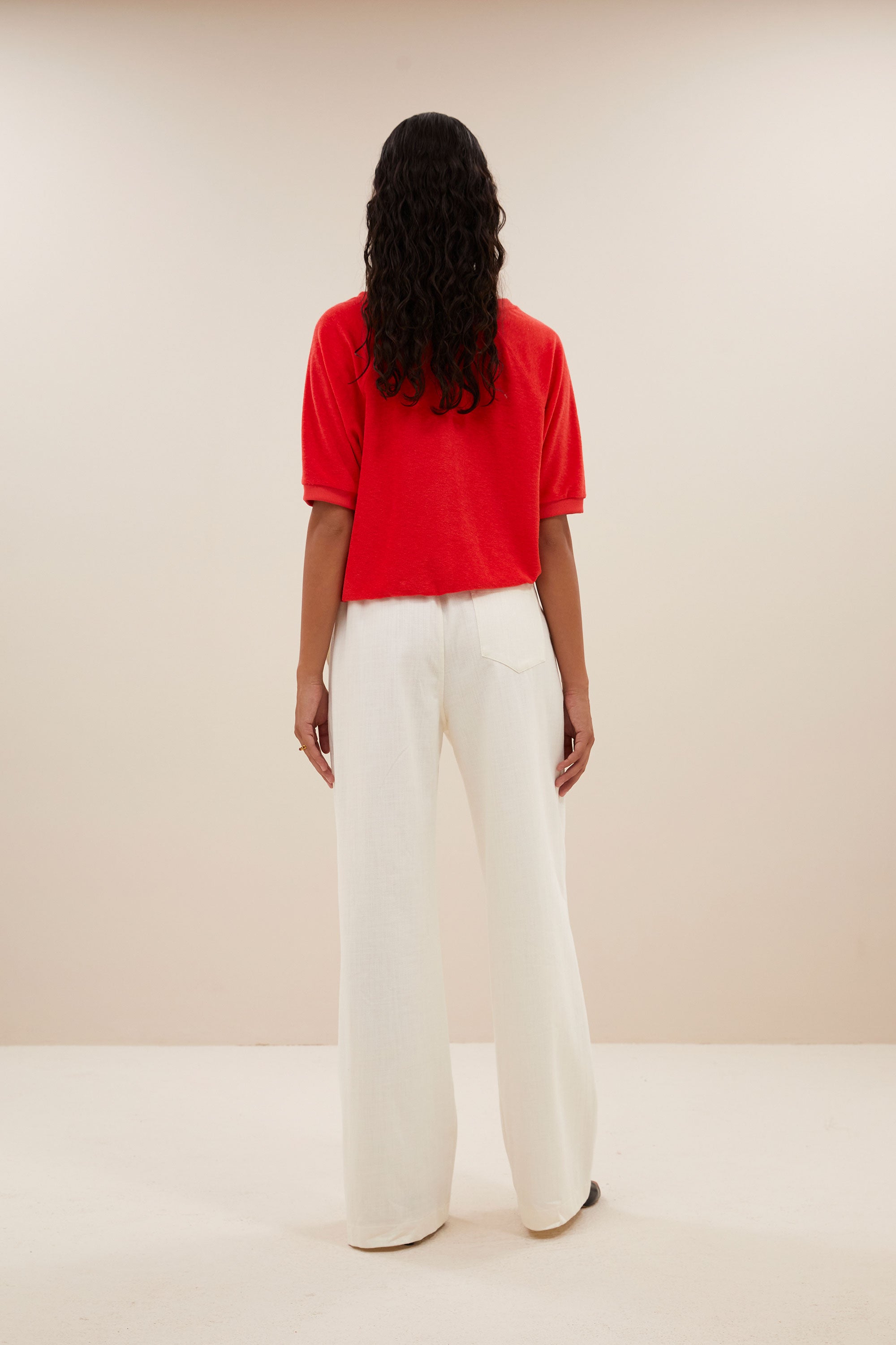 neva slub top | poppy red