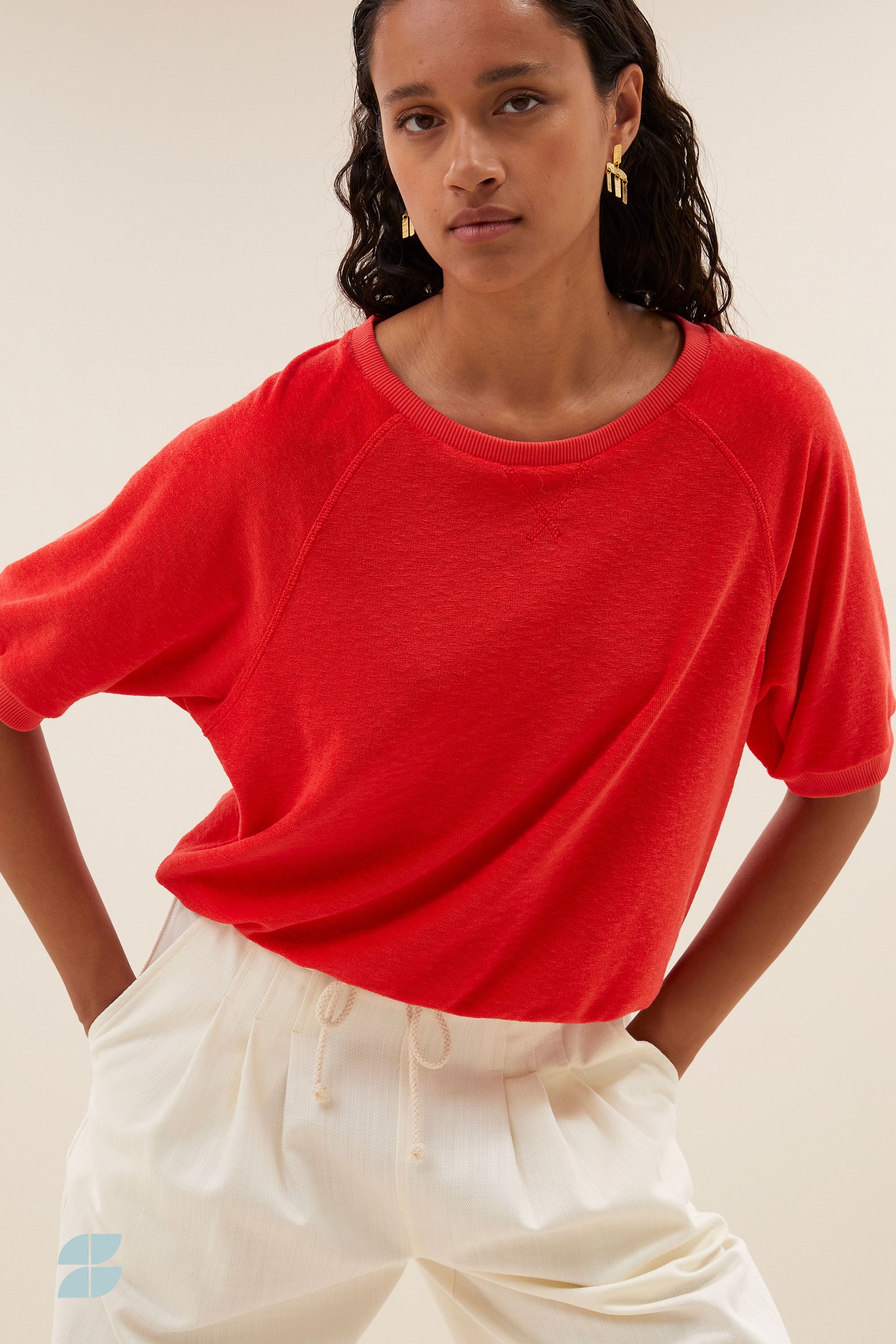 neva slub top | poppy red