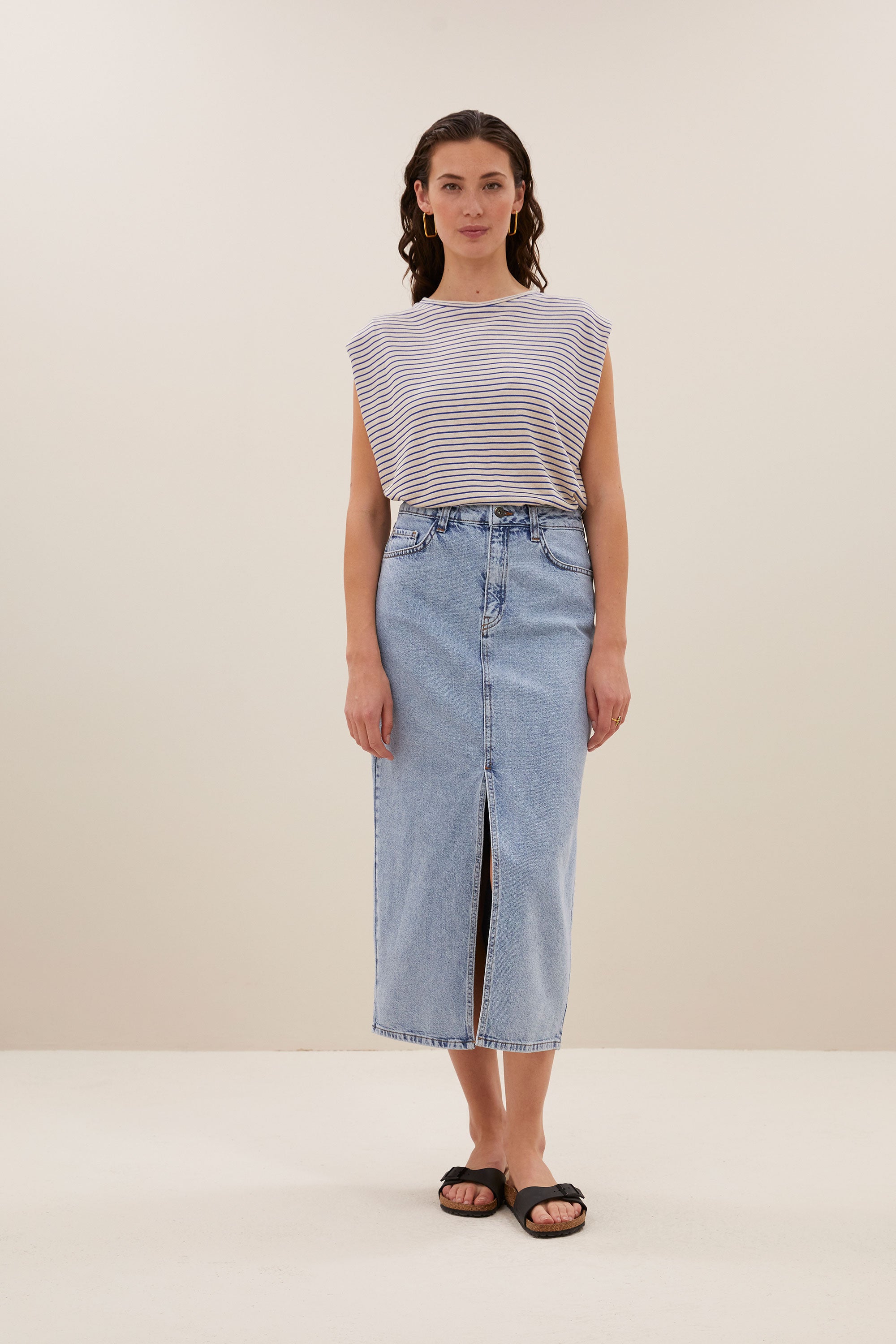 elba denim skirt | light denim