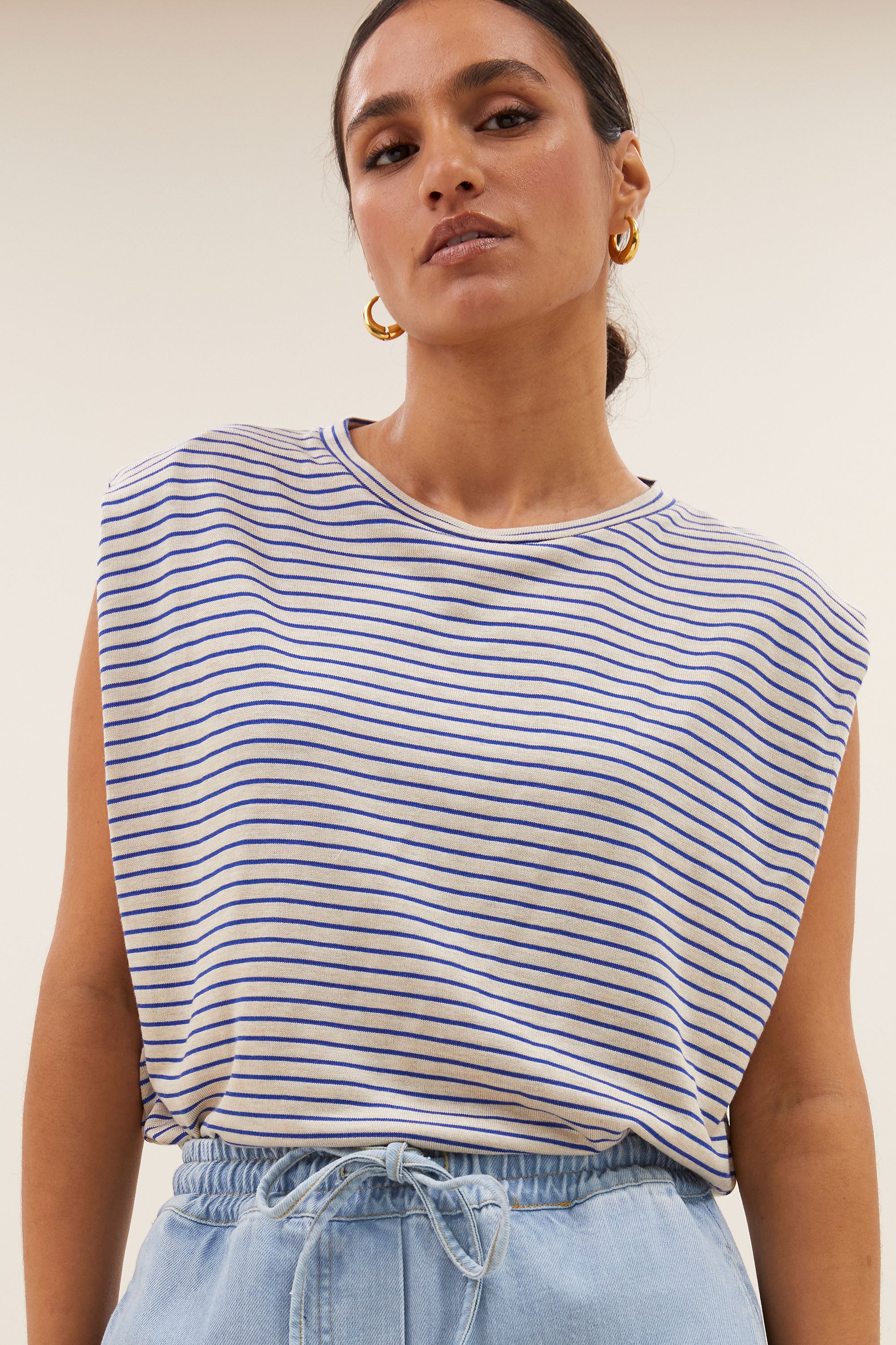 diede small stripe top | kingsblue small stripe