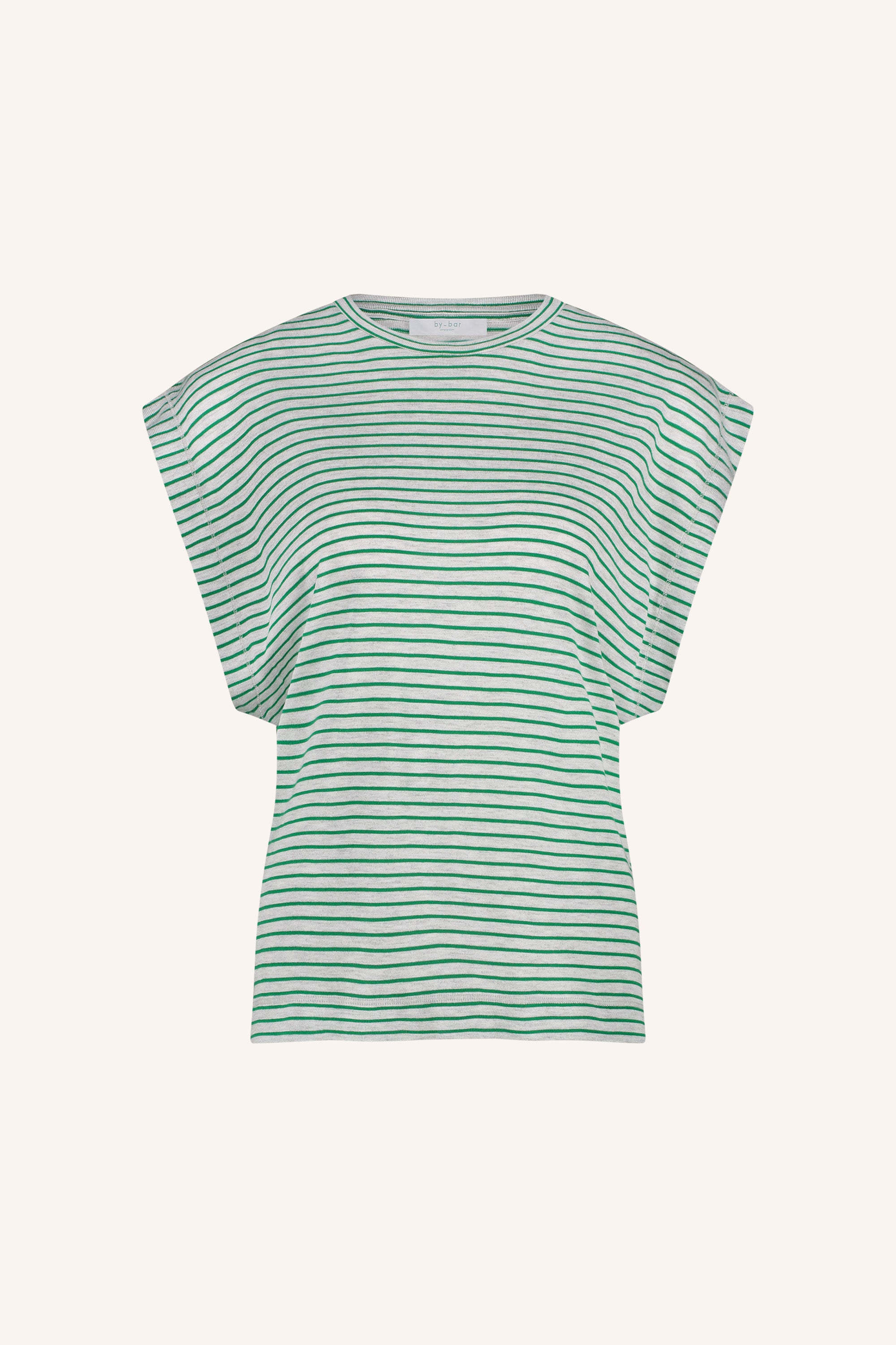 mason small stripe top | green small stripe