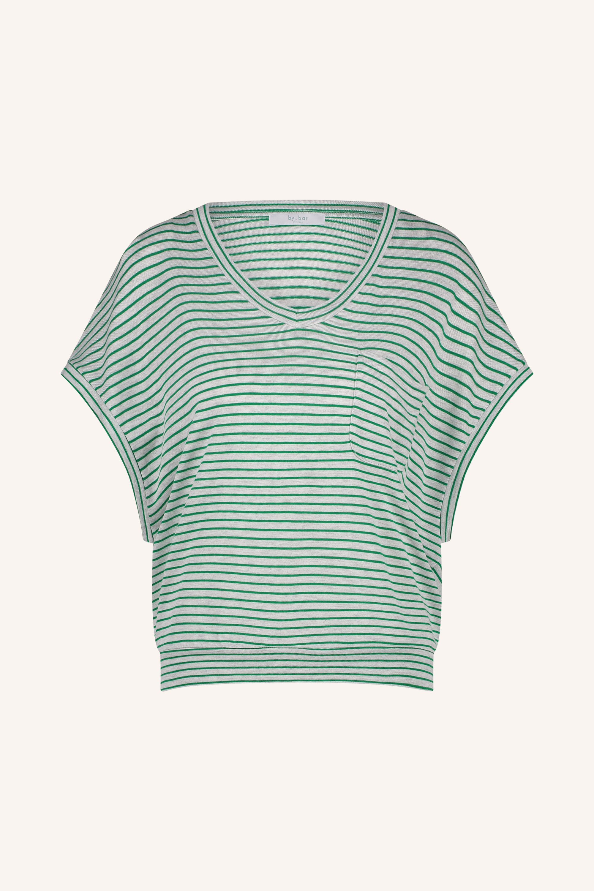 tyler small stripe top | green small stripe