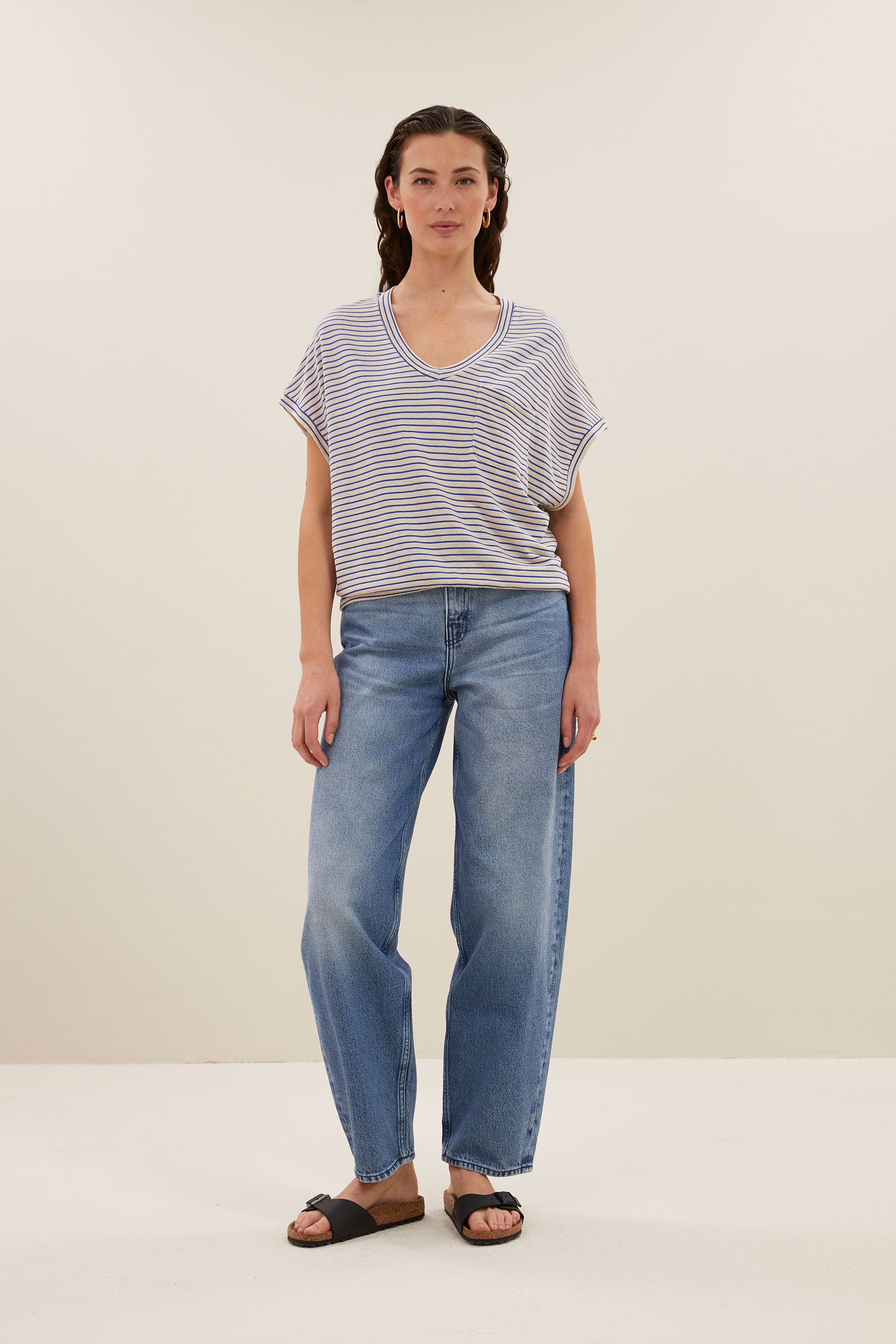 tyler small stripe top | kingsblue small stripe