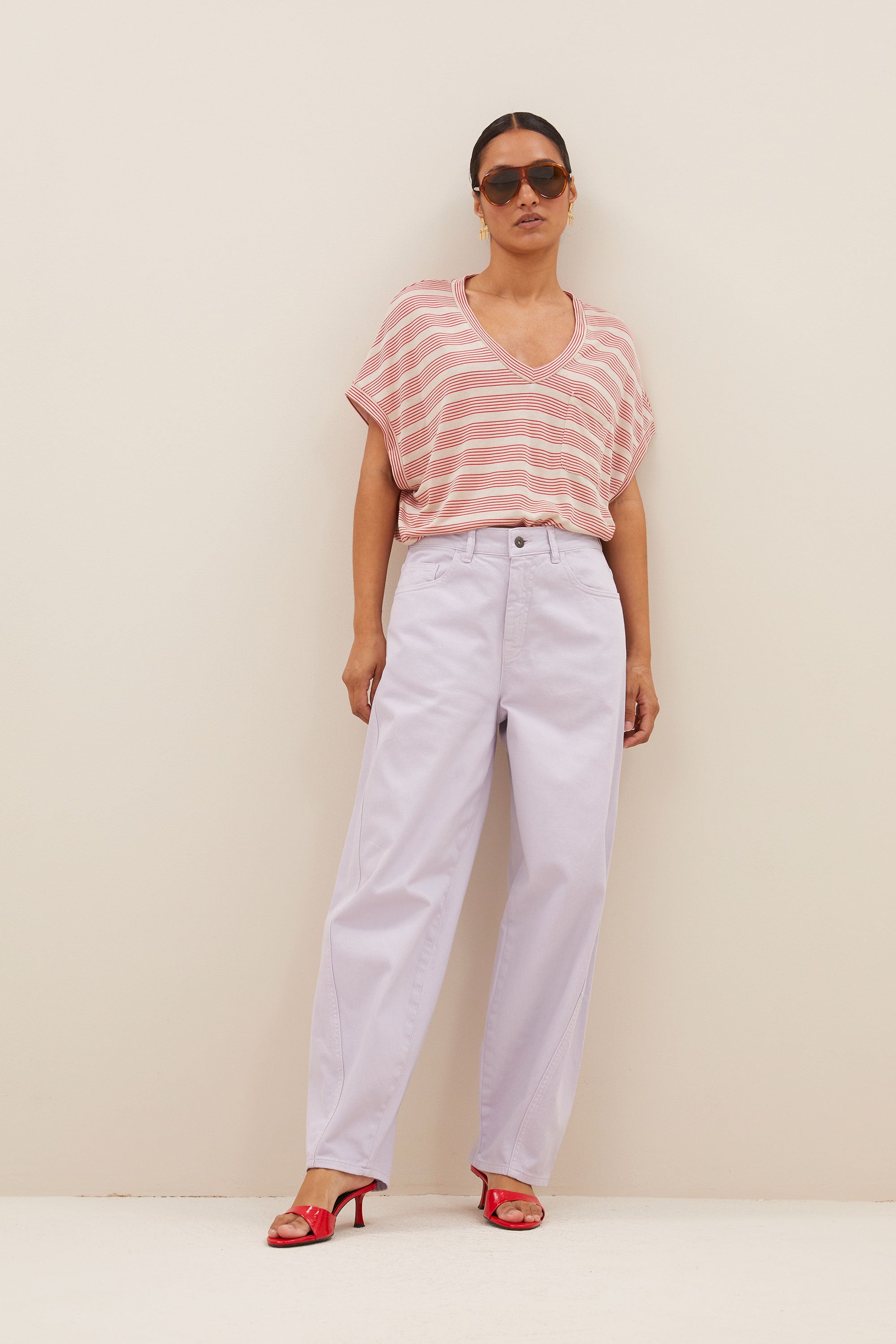 tyler nautic stripe top | red nautic stripe