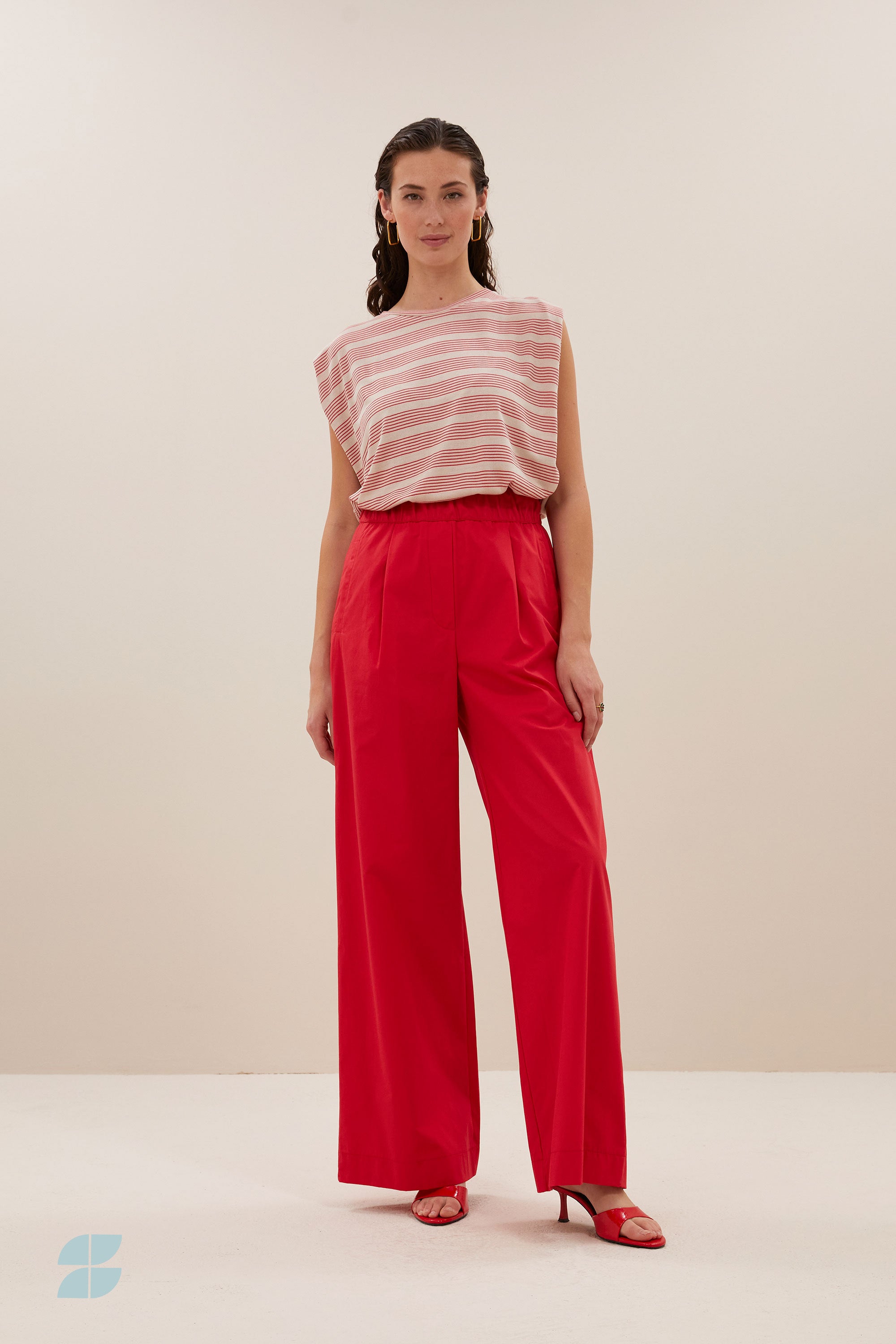 diede nautic stripe top | red nautic stripe