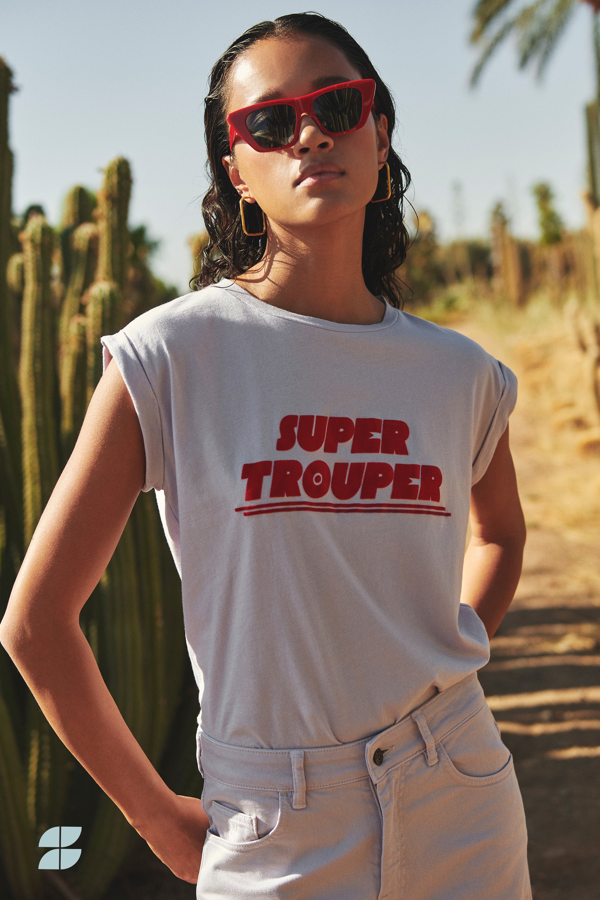 thelma trouper top pastel lilac campaign image