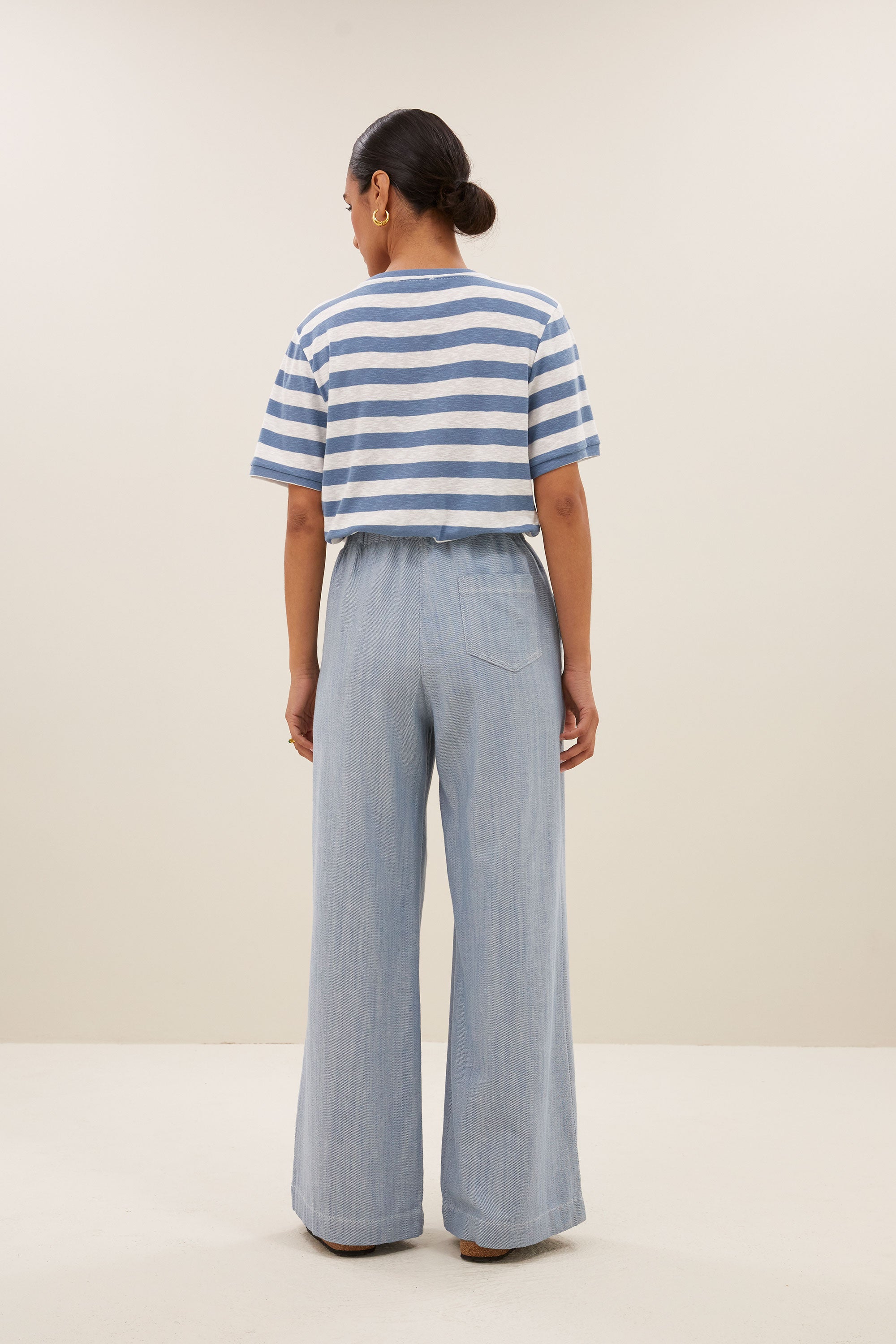 hope big stripe top | blue flame stripe