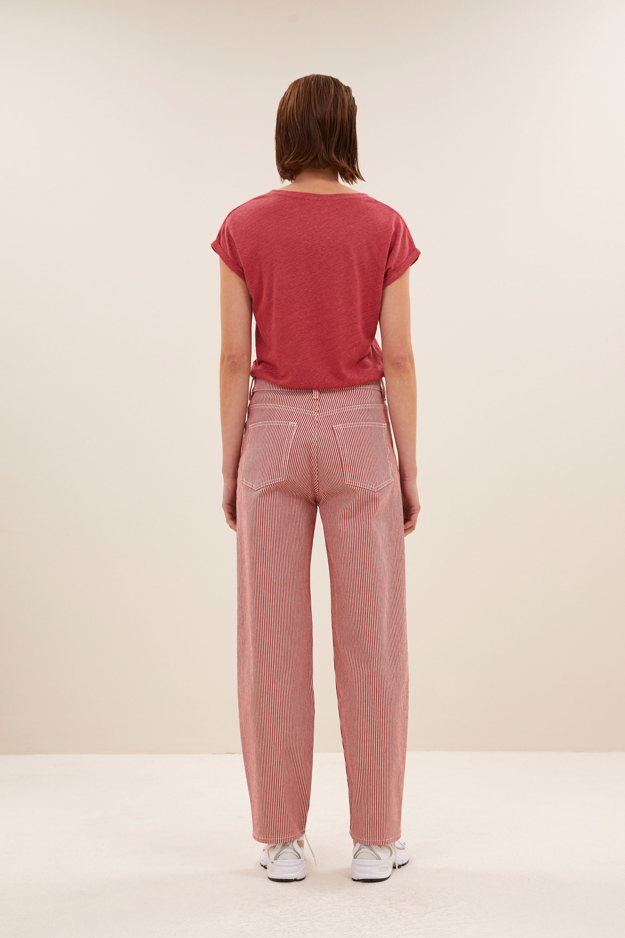 momi linen top | earth red