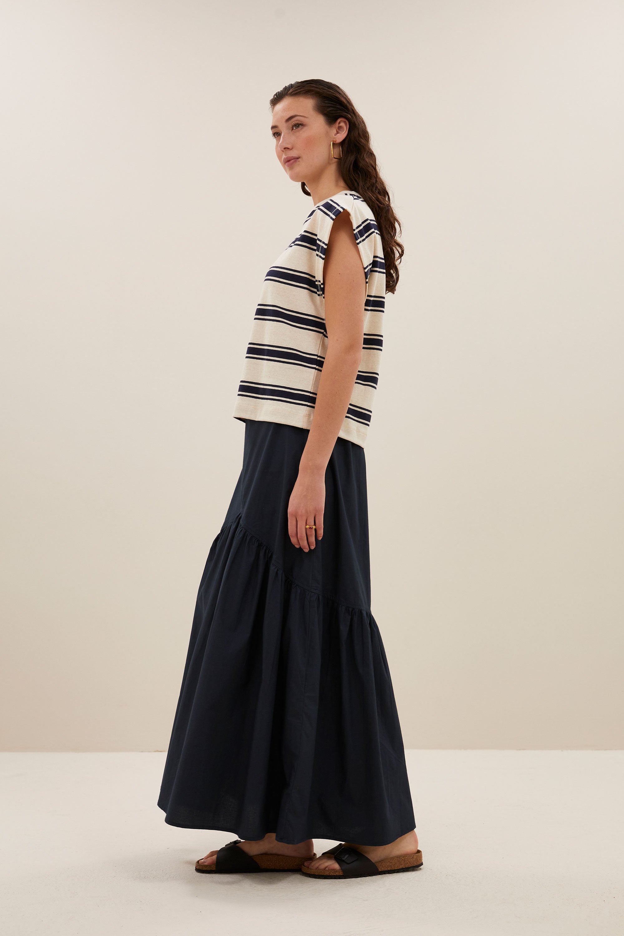 mason stripe top navy grain stripe side image