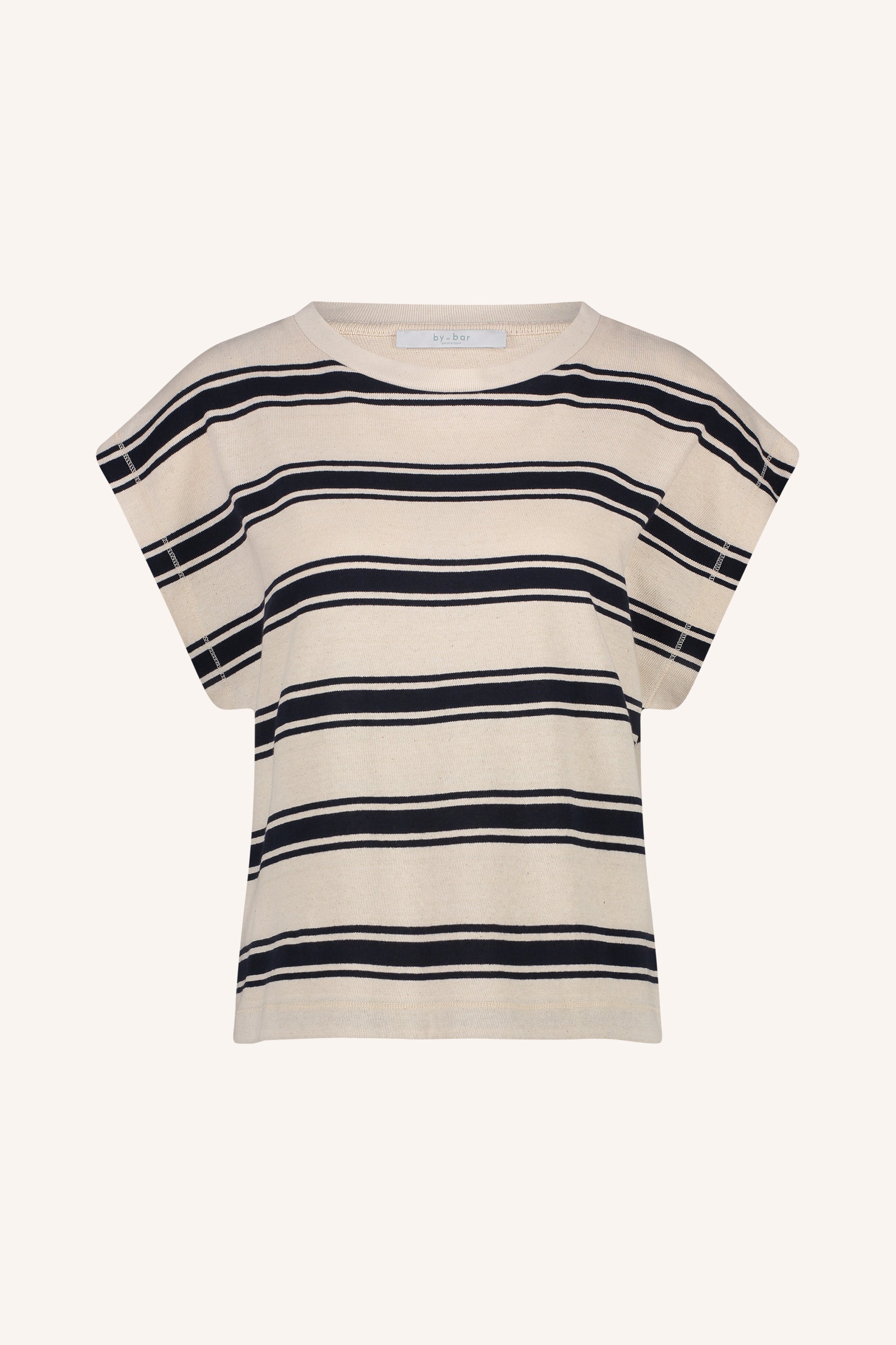 mason stripe top | navy grain stripe