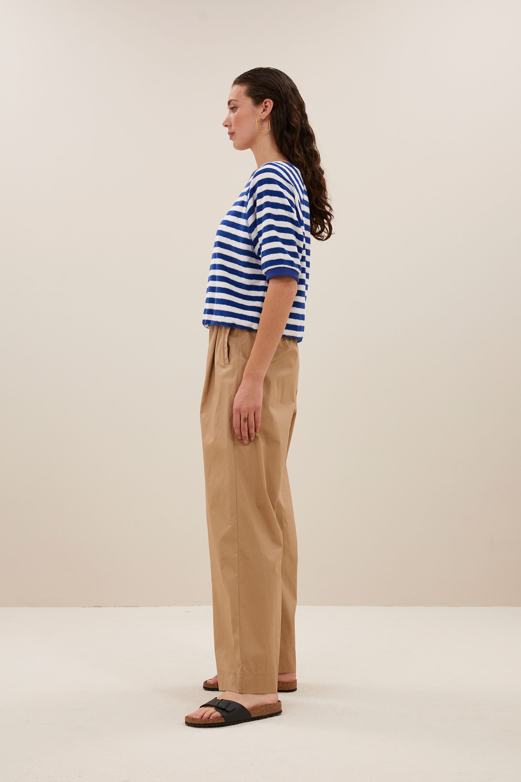 neva slub stripe top | kingsblue slub stripe