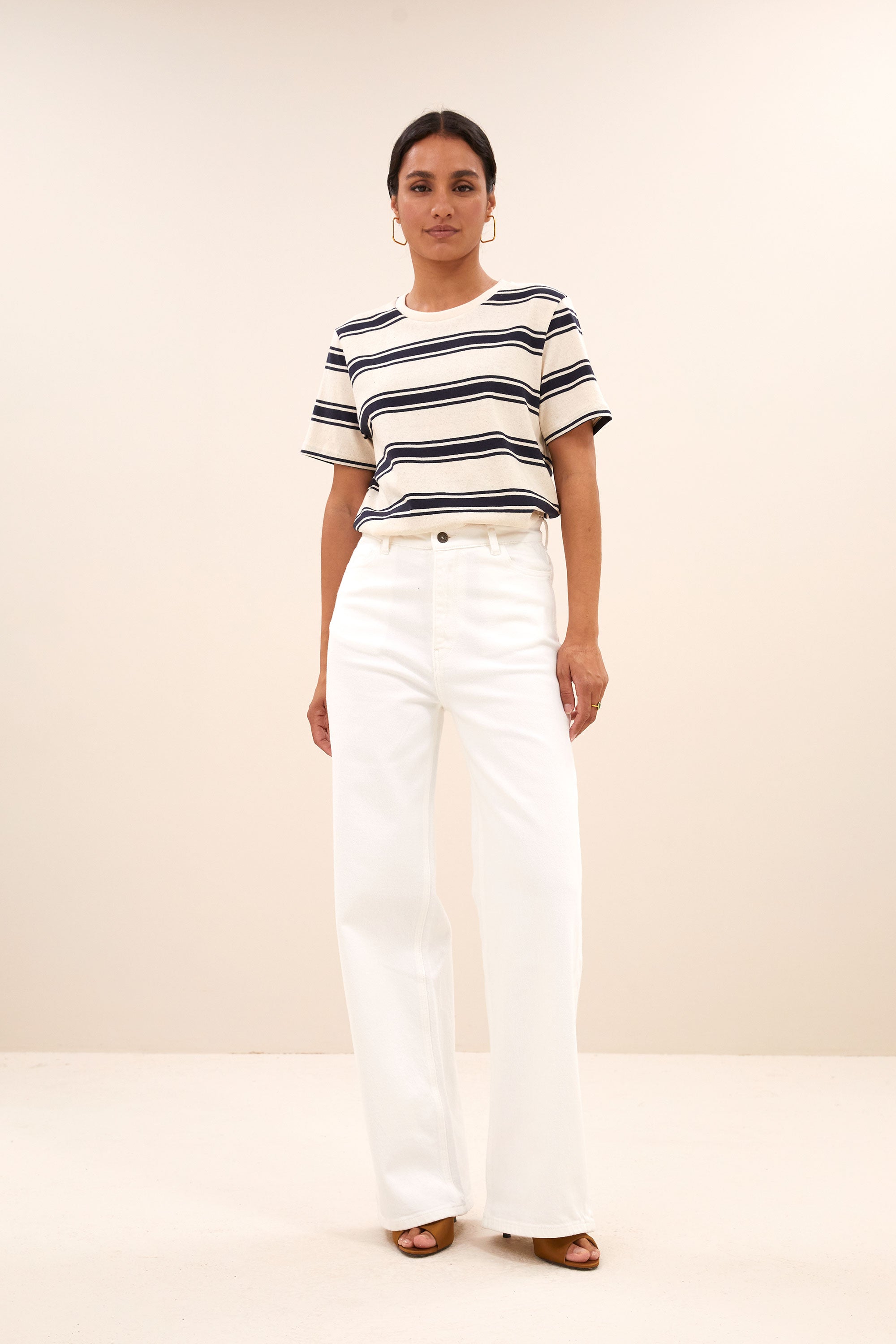 hope stripe top | navy grain stripe