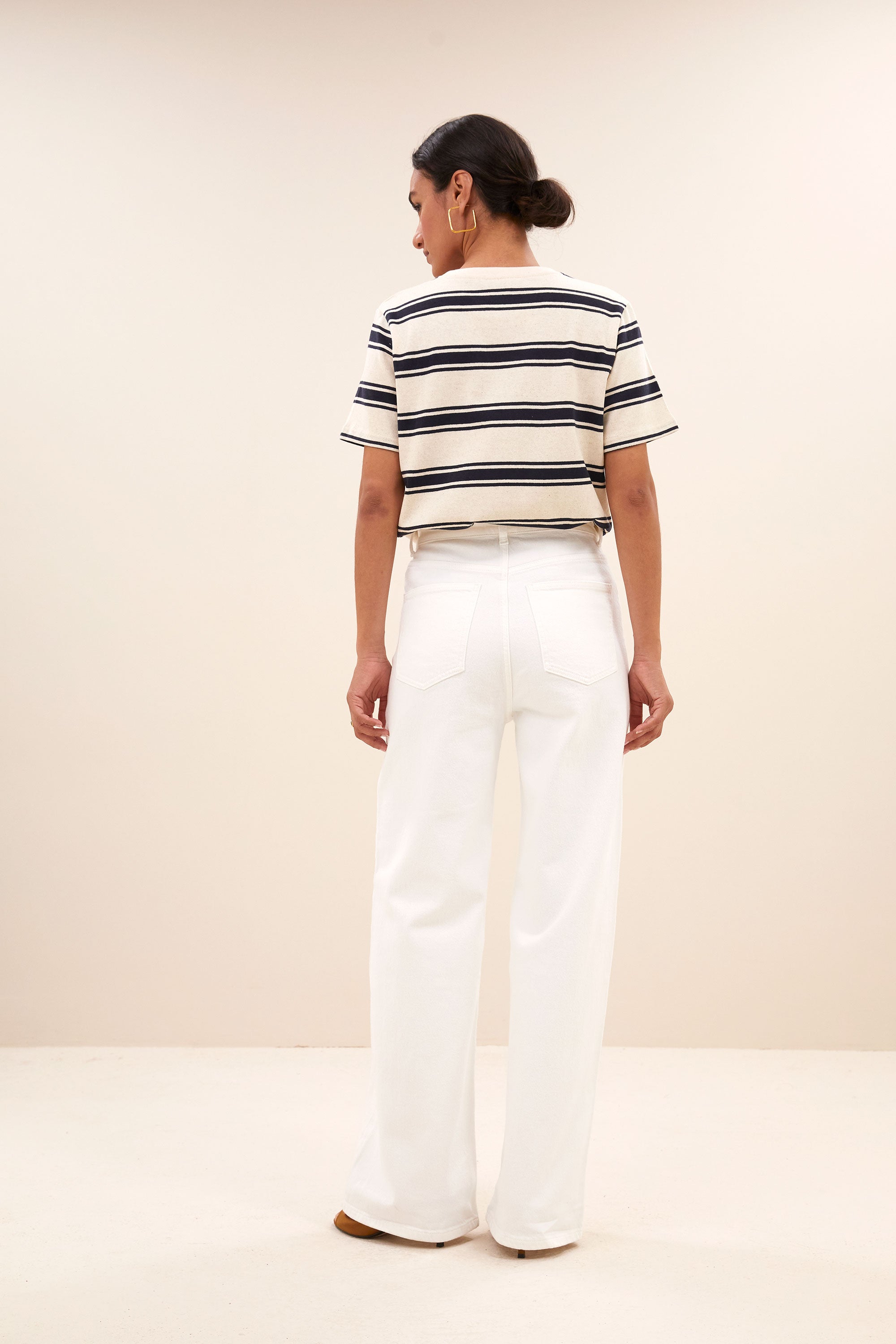 hope stripe top | navy grain stripe