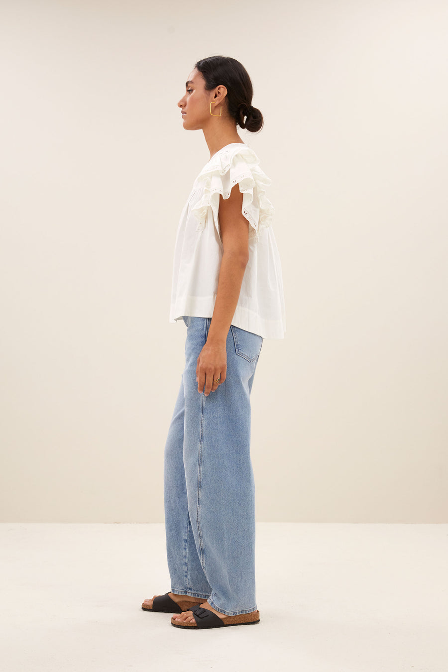 river poplin blouse off white side image
