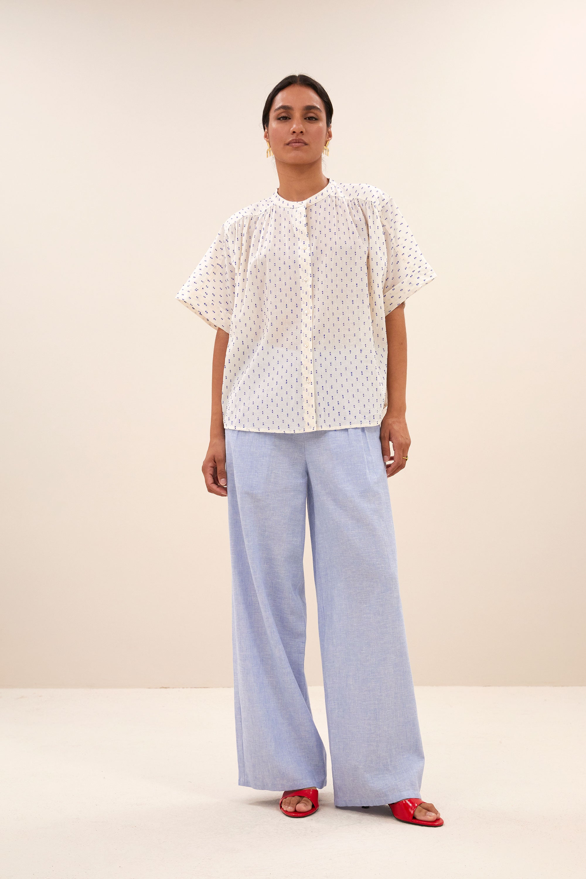 alex dots blouse | kingsblue