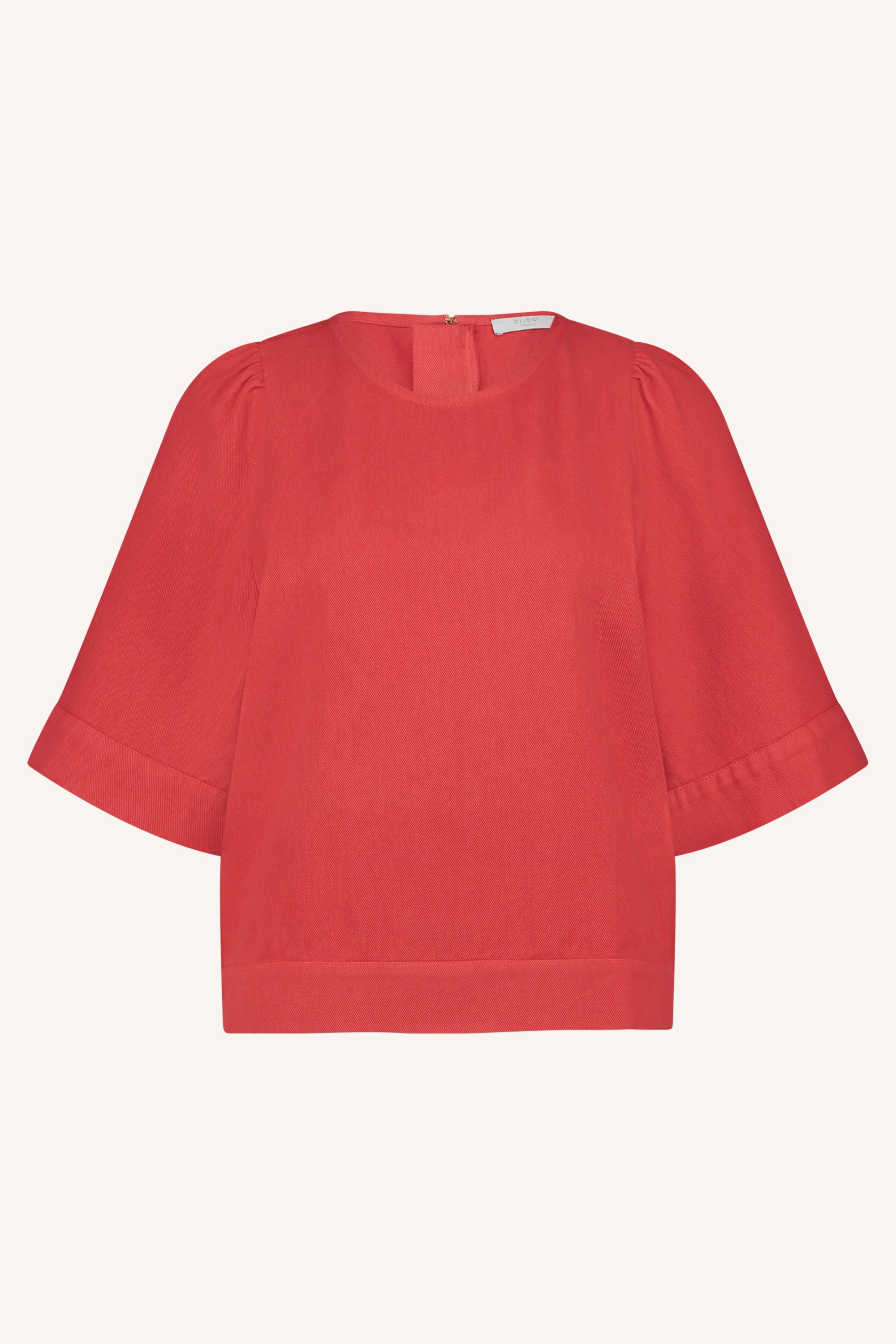 olivia twill blouse | poppy red