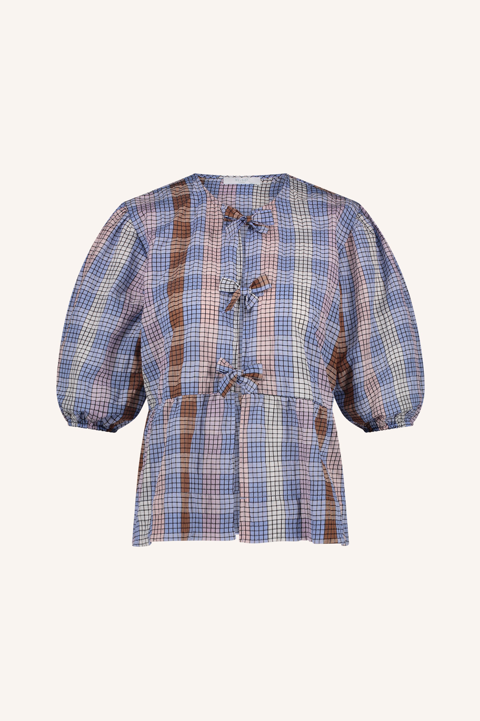 serena check blouse | grid print