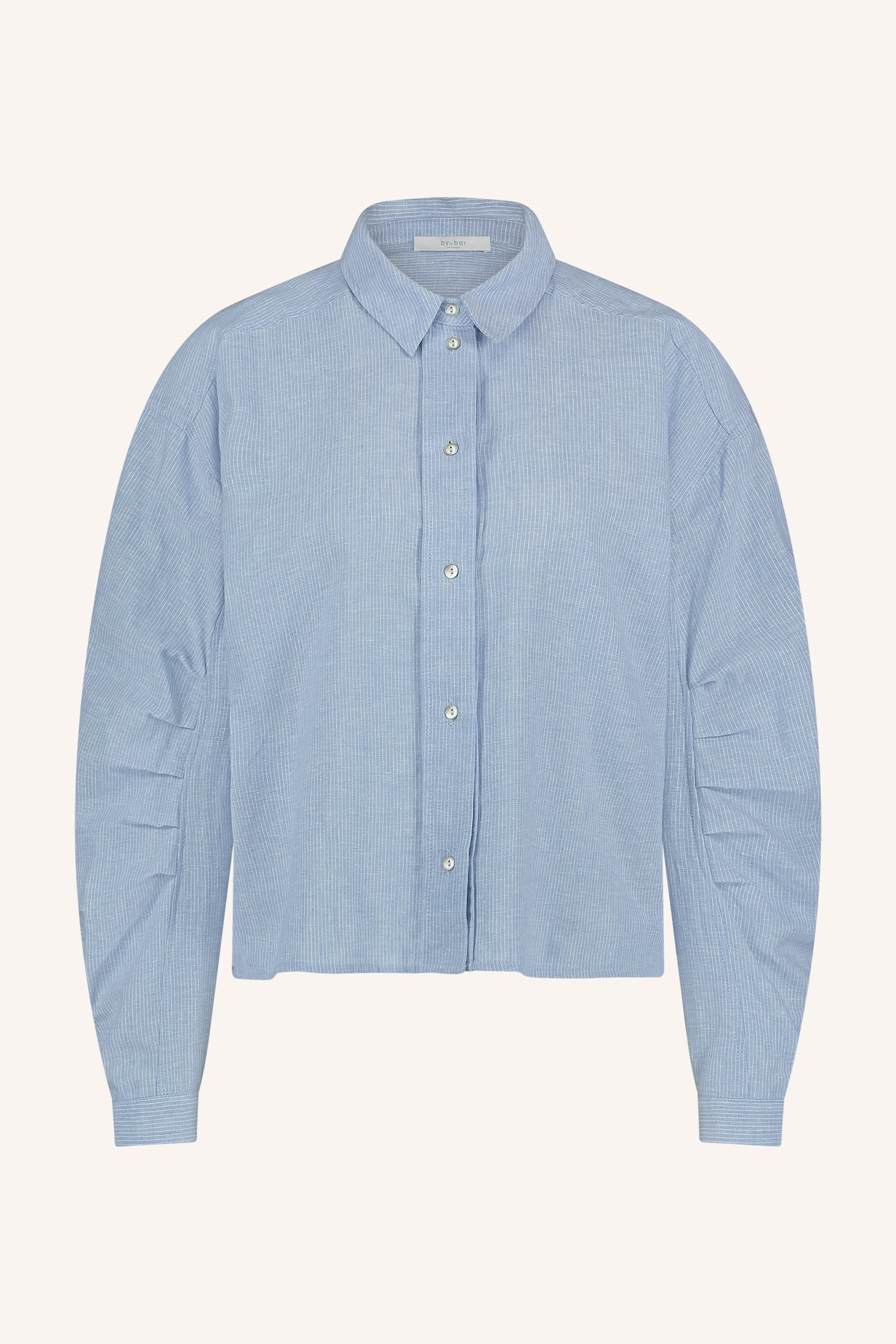 penny pinstripe blouse | sky blue