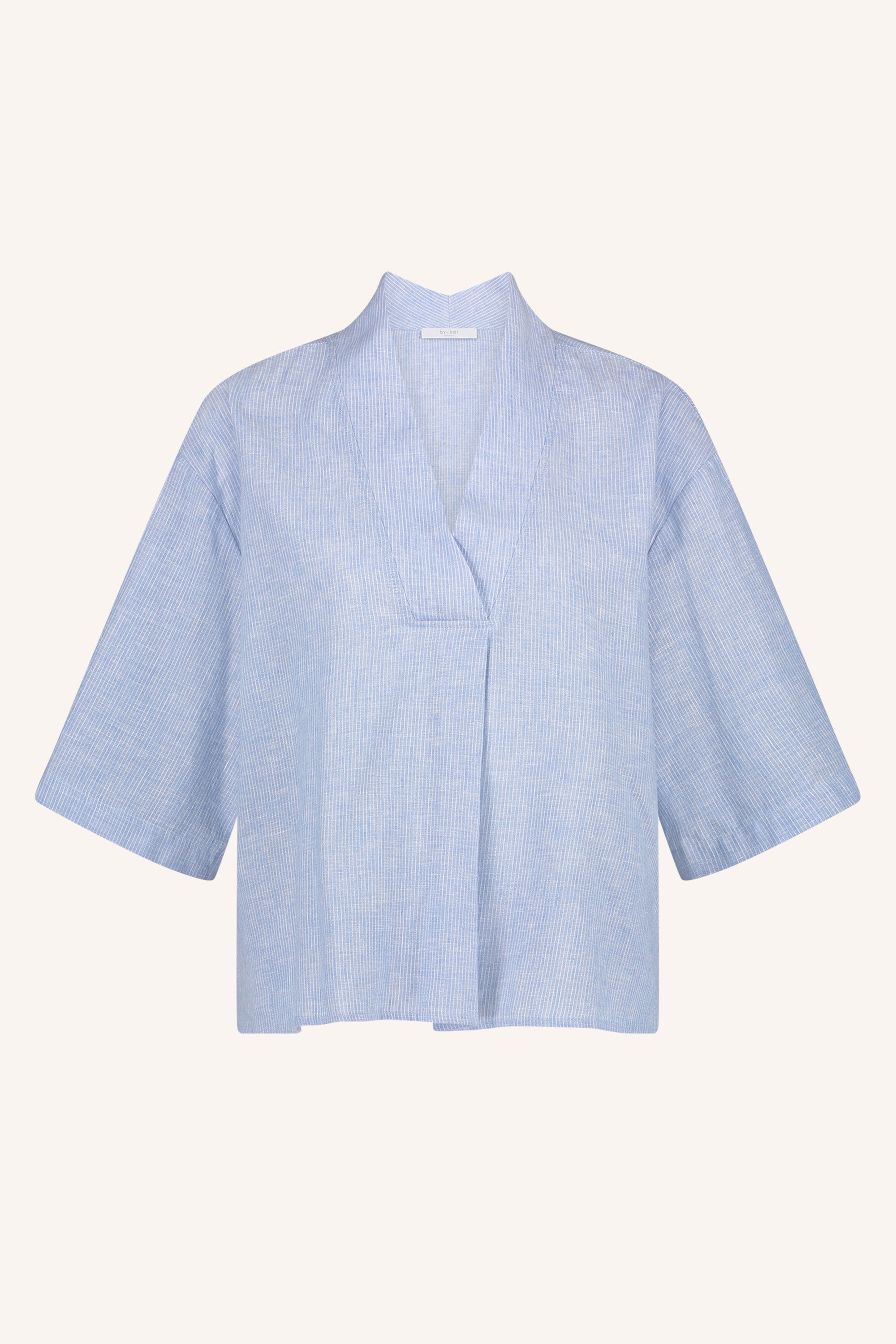 owen pinstripe blouse | sky blue